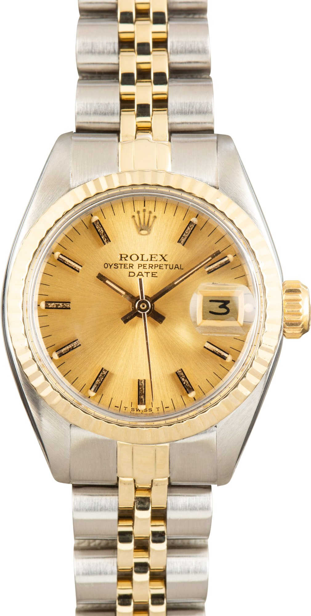 Used Ladies Rolex Date ref 6917 Champagne Index Dial