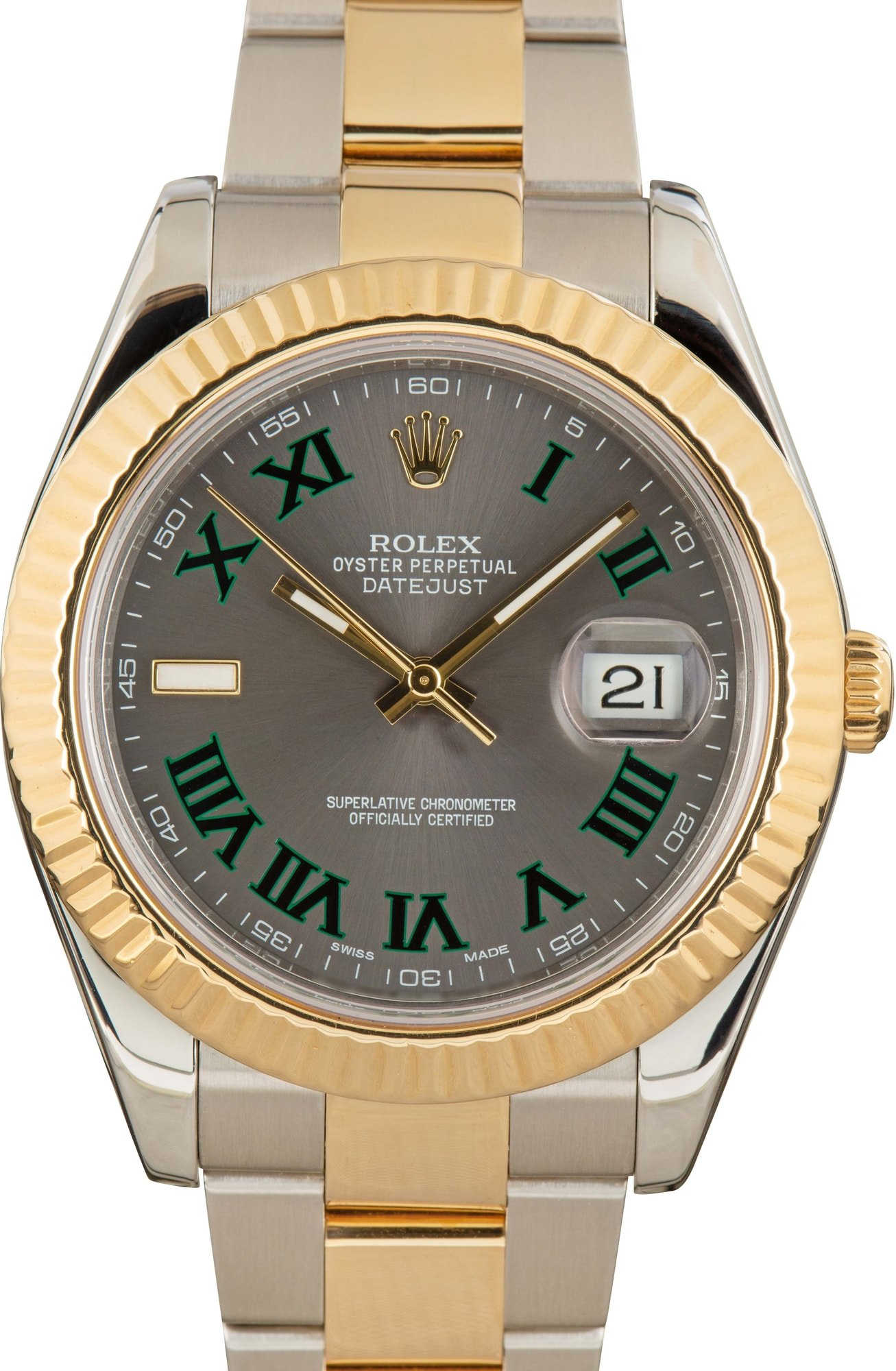 Rolex Datejust 116333 Two Tone with Slate Roman Dial