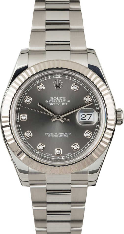 PreOwned Rolex Datejust 116334 Slate Diamond