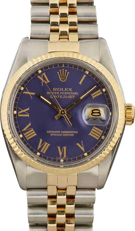Pre-Owned Rolex Datejust 16013 Blue Roman Dial