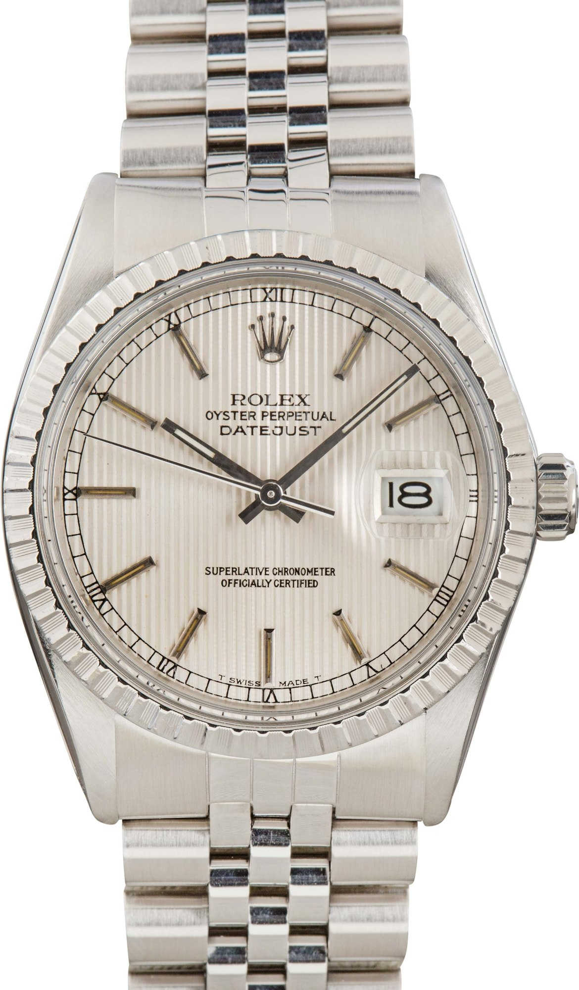 Rolex Datejust 16030 Silver Tapestry Dial