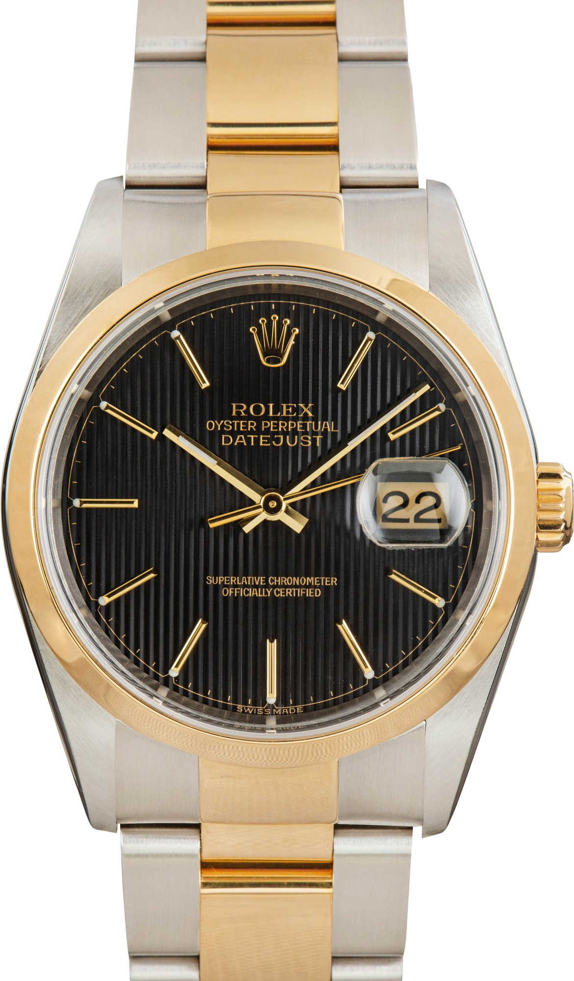 Rolex Datejust 16203 Black Tapestry Dial