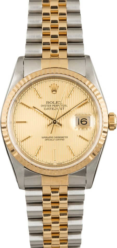 PreOwned Rolex Datejust 16233 Champagne Tapestry