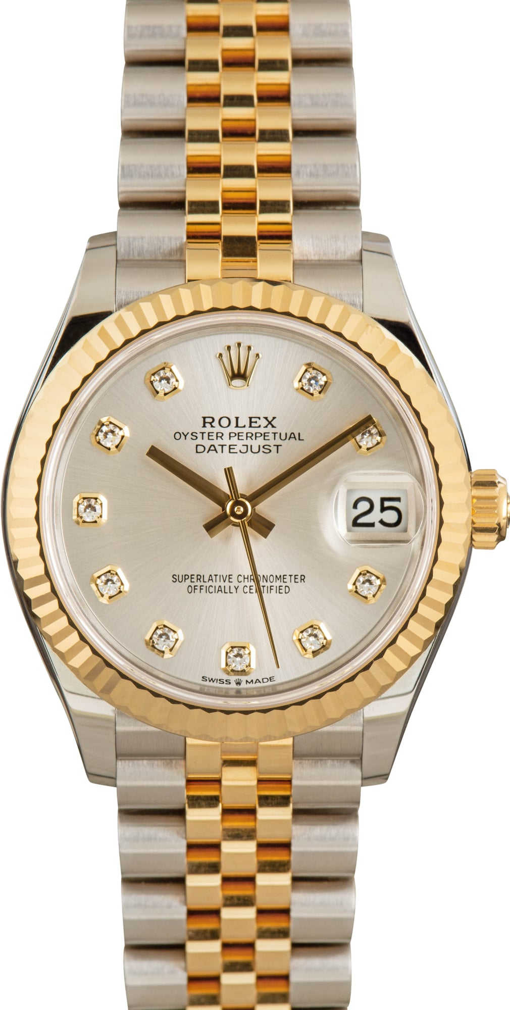 Ladies Rolex Datejust Ref 278273 Silver Diamond Dial