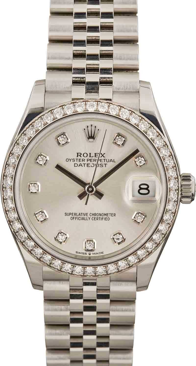 Ladies Rolex Datejust 31 Steel 278384 Silver Diamond Dial
