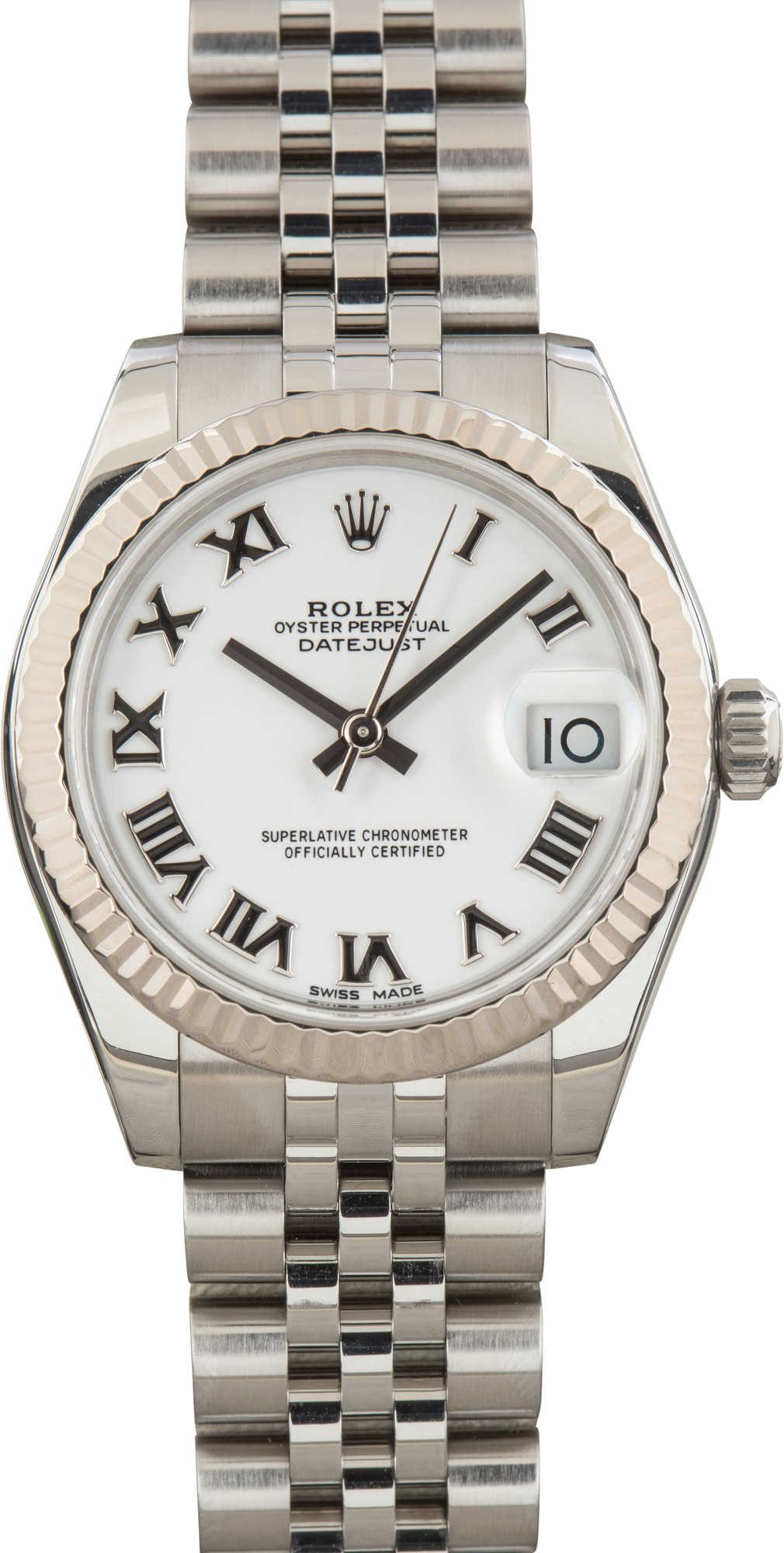 Ladies Rolex Datejust 31 White Roman Dial 178274