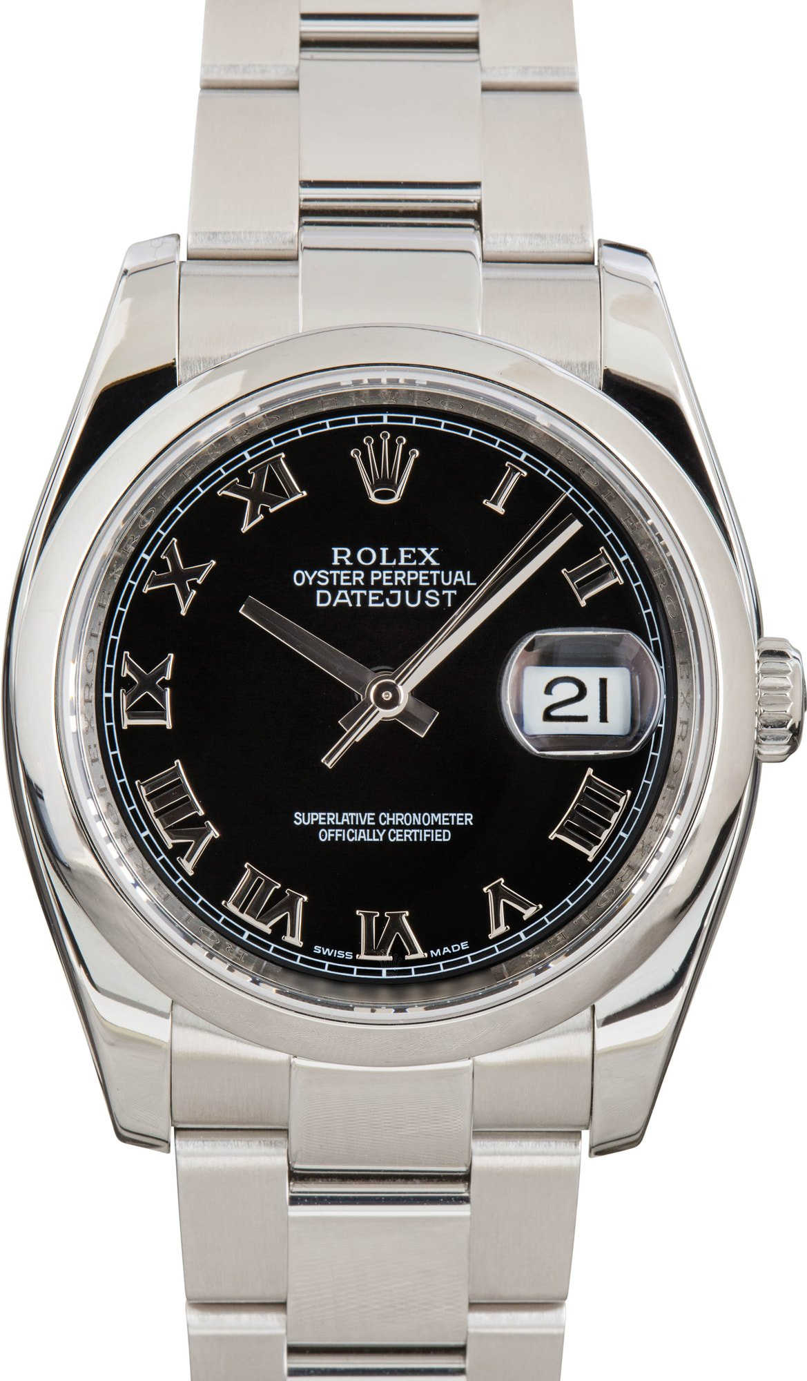 Rolex Datejust Ref 116200 Black Roman Dial
