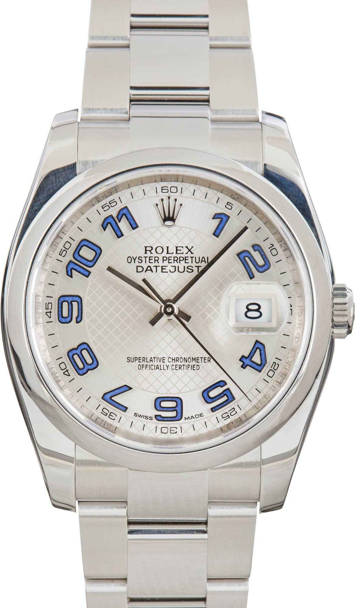 Rolex Datejust 116200 Silver Decorated Motif Dial
