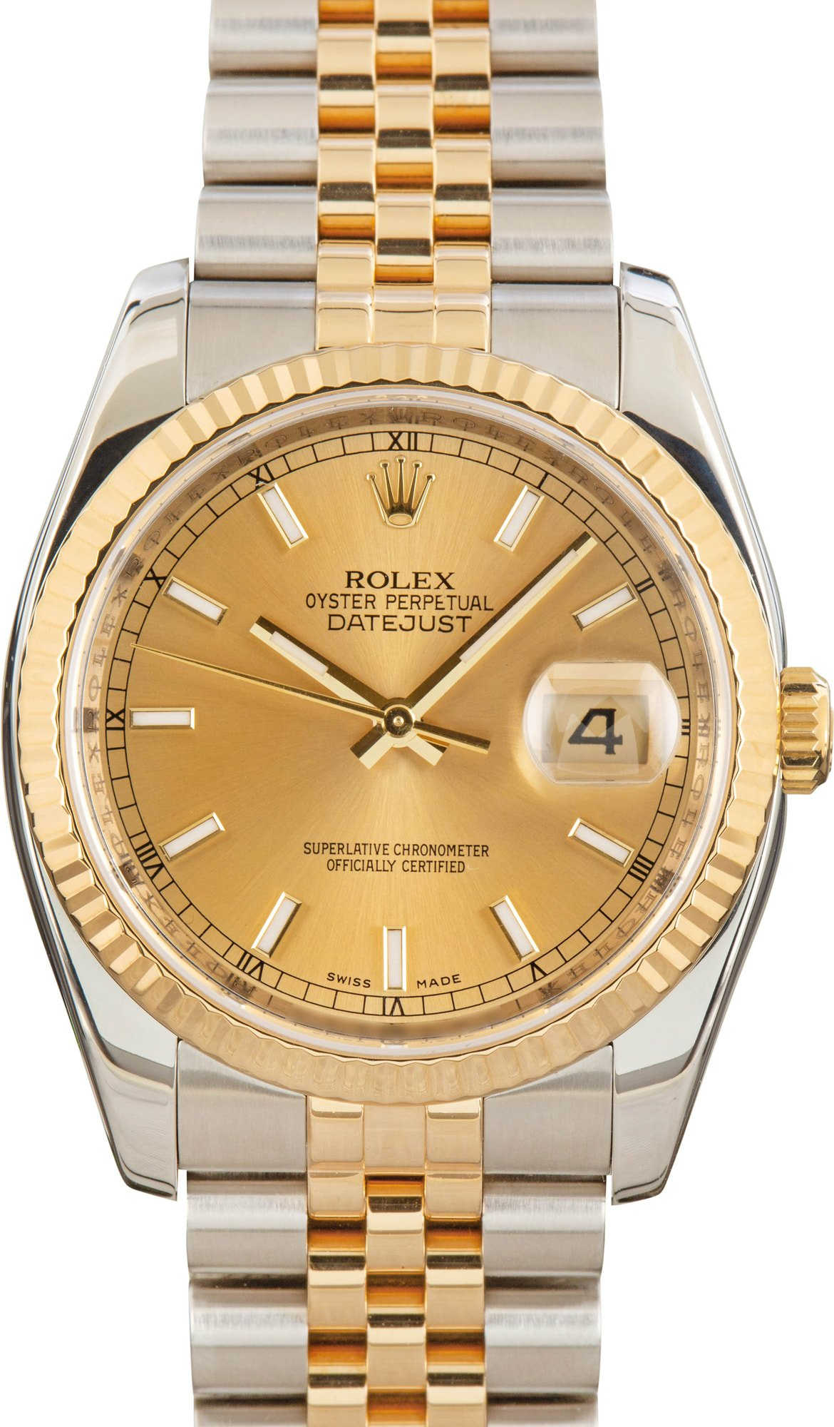 Pre-owned Rolex Datejust 36 Ref 116233 Champagne Dial