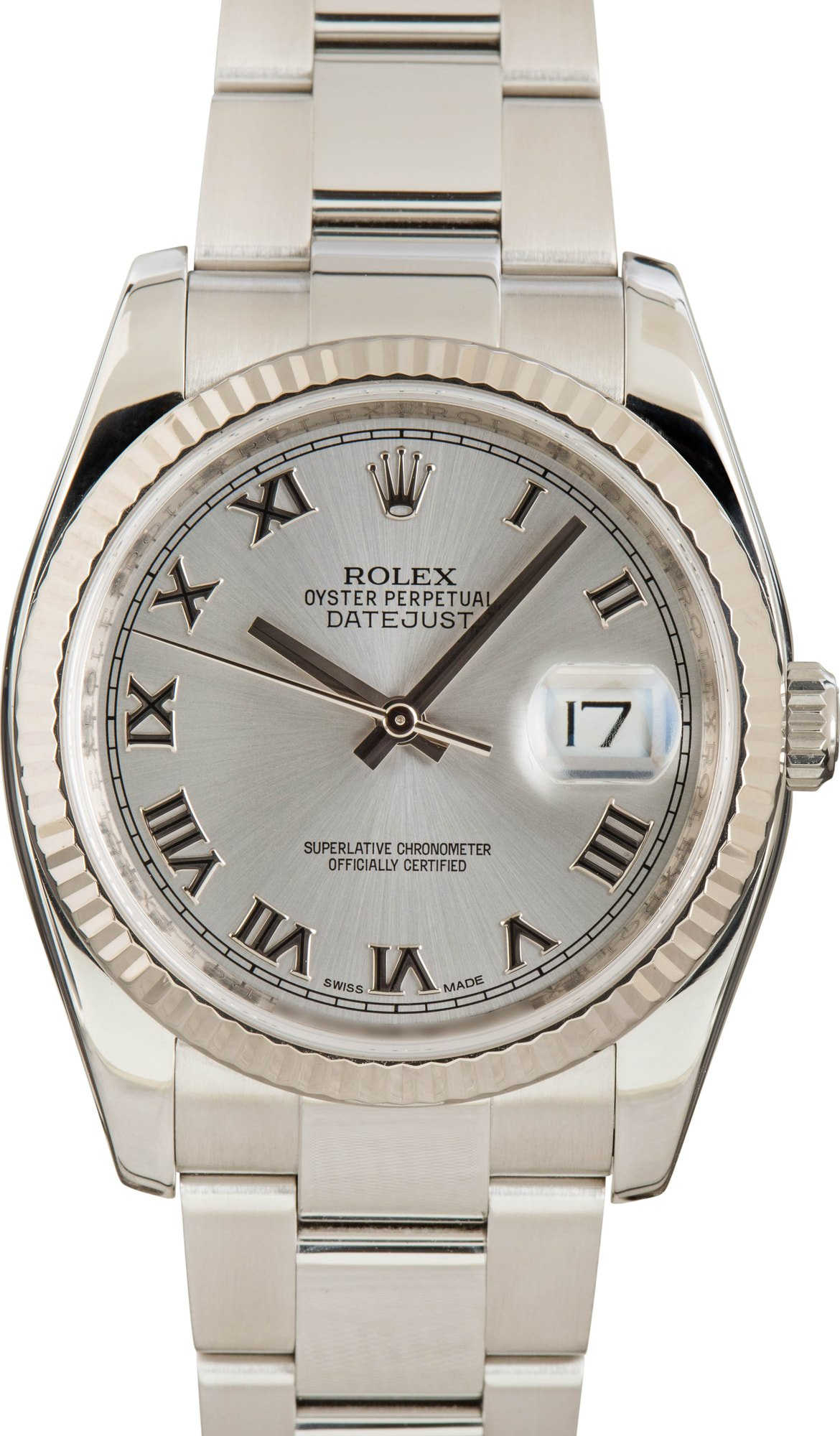 Rolex Datejust ref 116234 Silver Roman Dial