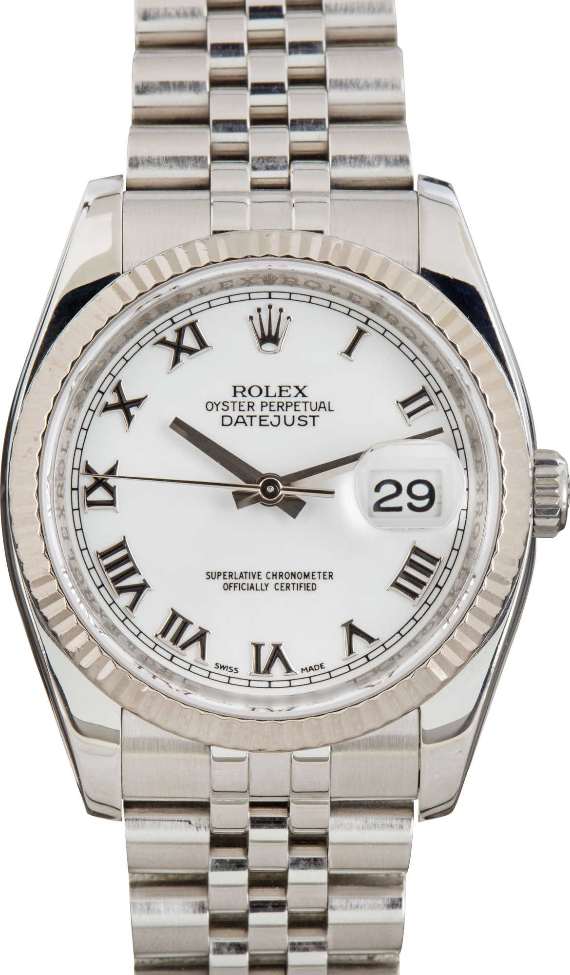 Rolex Datejust Ref 116234 White Roman Dial