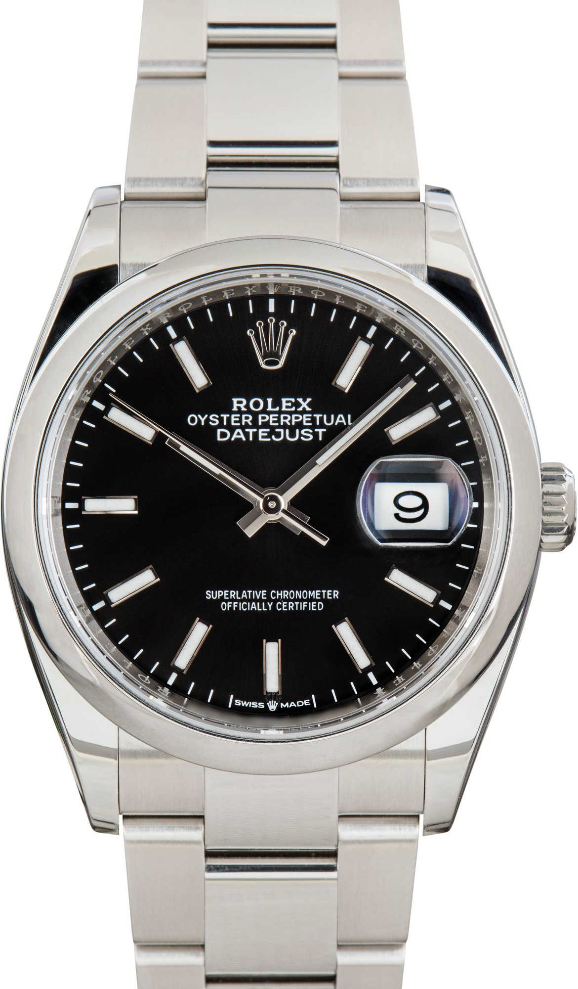 Pre-Owned Rolex Datejust 126200 Black Index Dial