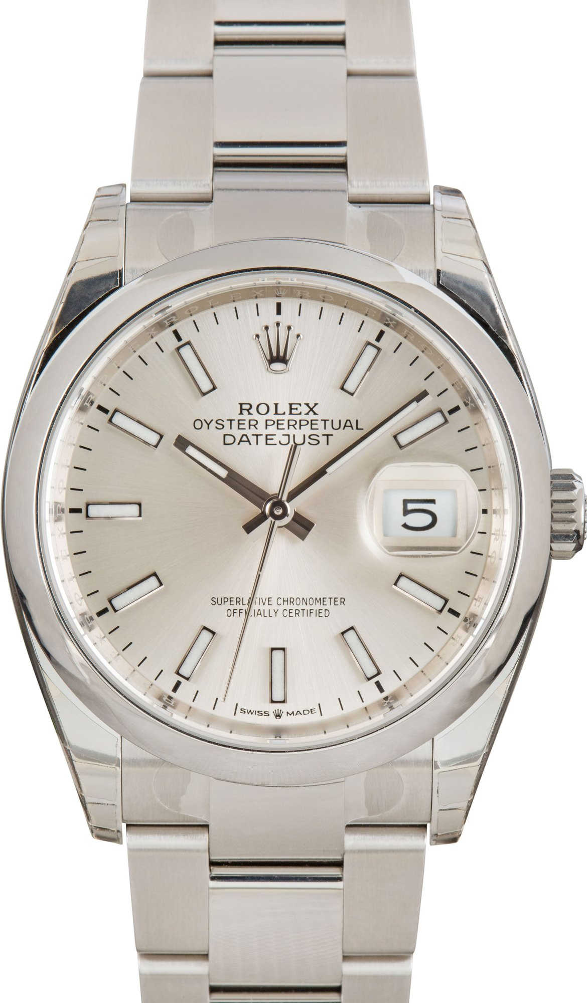 Pre-owned Rolex Datejust 36 Ref 126200 Silver Dial