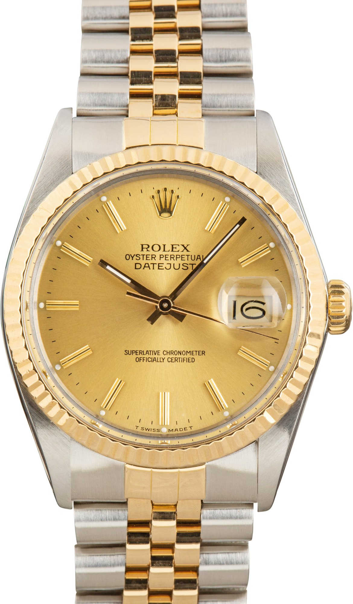 Pre-Owned Rolex Two-Tone Datejust 16013 Champagne