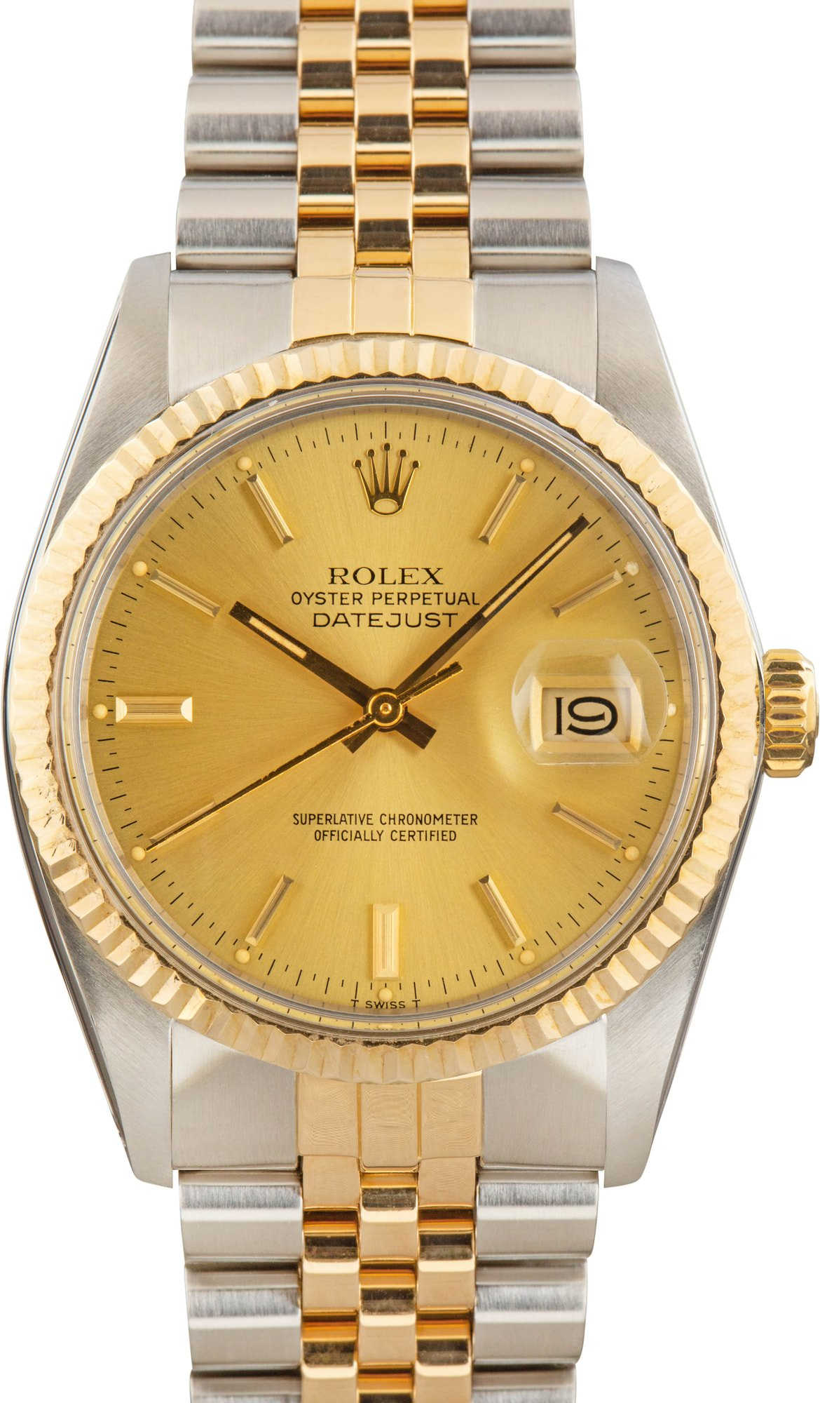 Pre-owned Rolex Datejust 36 Ref 16013 Champagne Dial