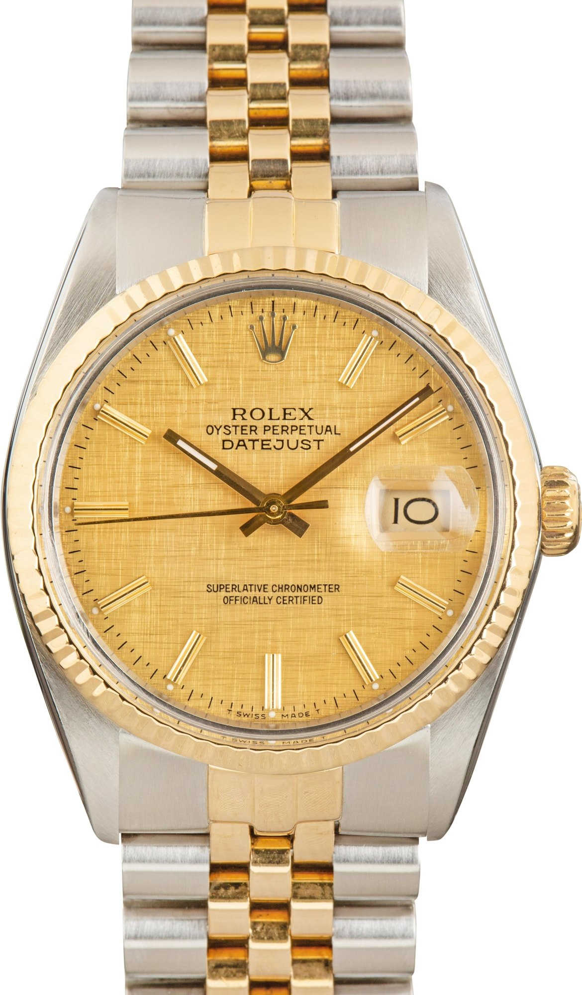 Rolex Datejust 36 Ref 16013 Champagne Linen Dial