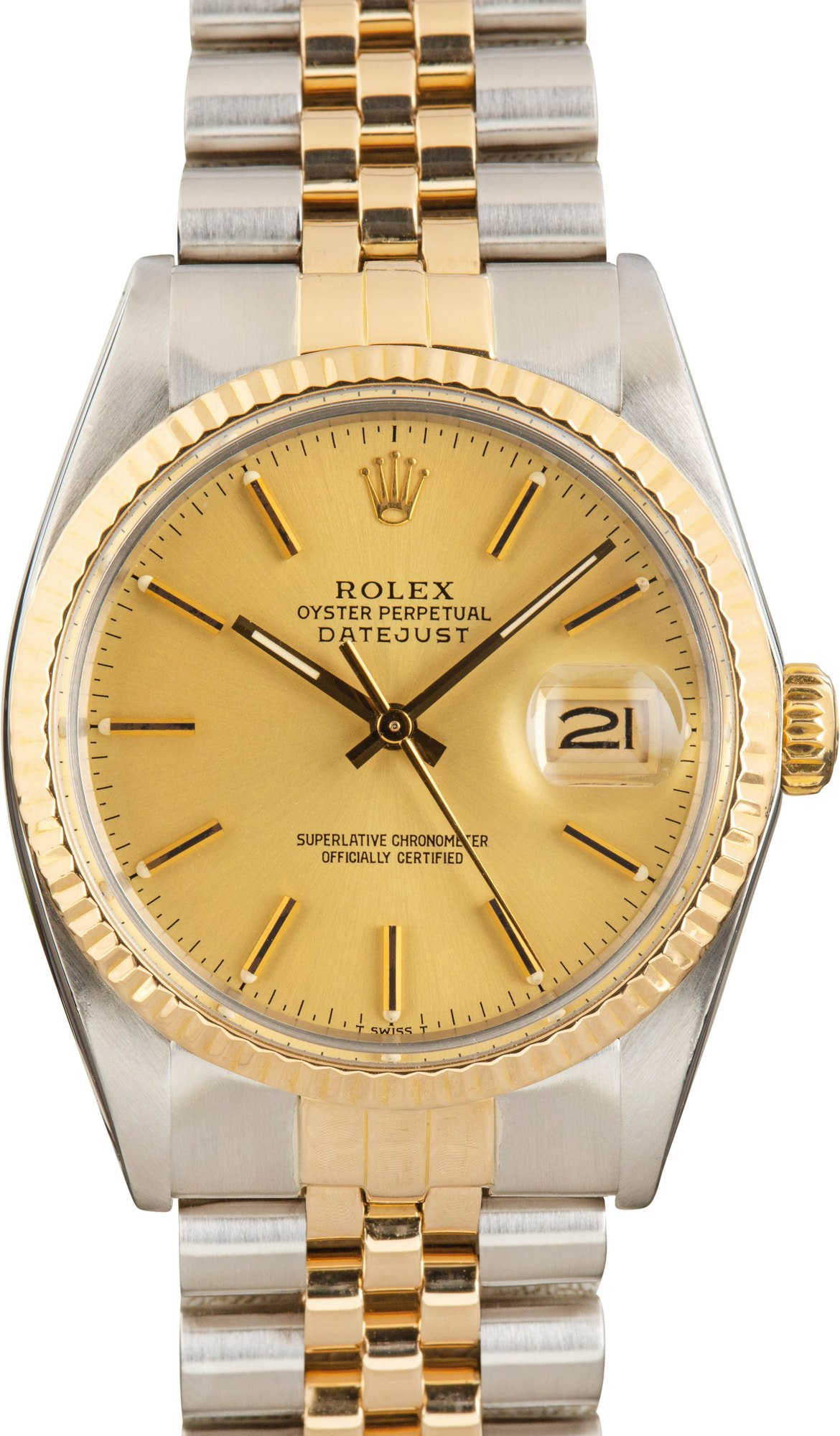 Rolex Datejust 36 16013 Two Tone Champagne Dial