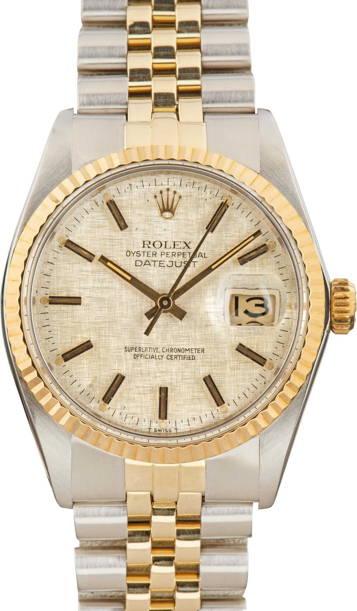 Rolex Datejust ref 16013 Silver Linen Dial