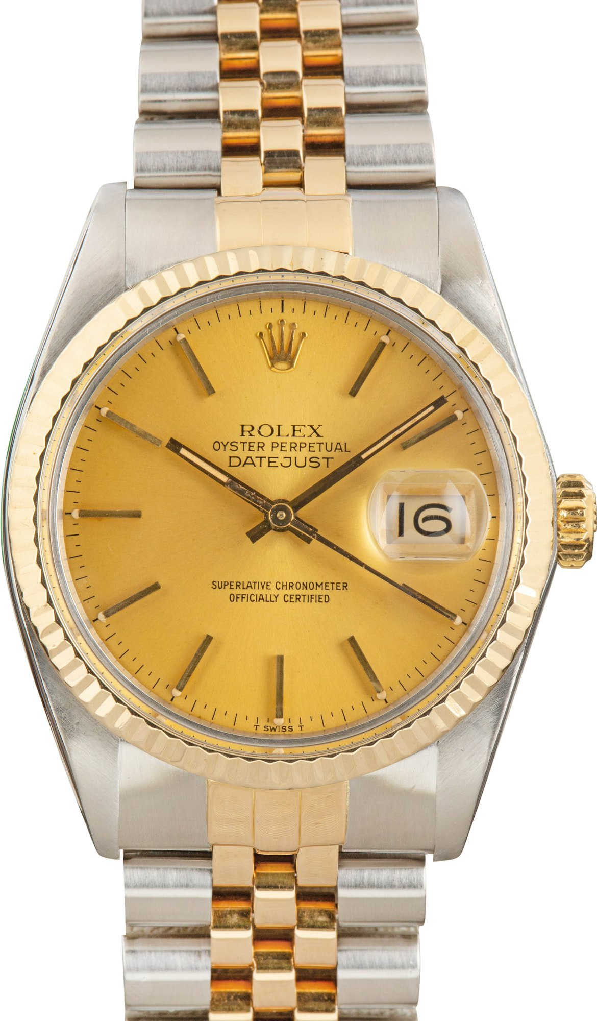 rolex Datejust 36 Champagne Dial16013 Steel & Gold