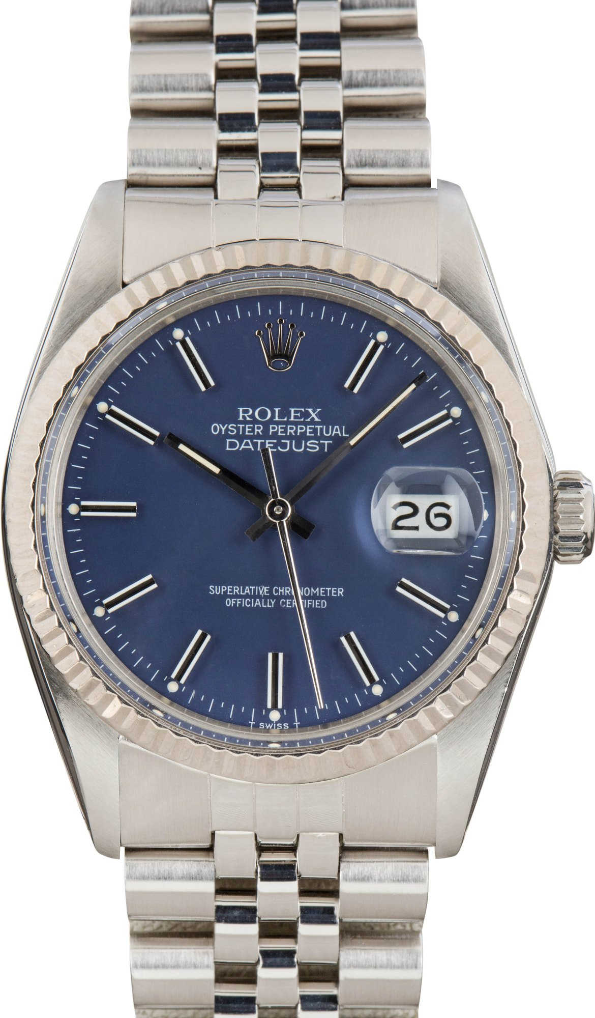 Pre-owned Rolex Datejust 16014 Blue Dial