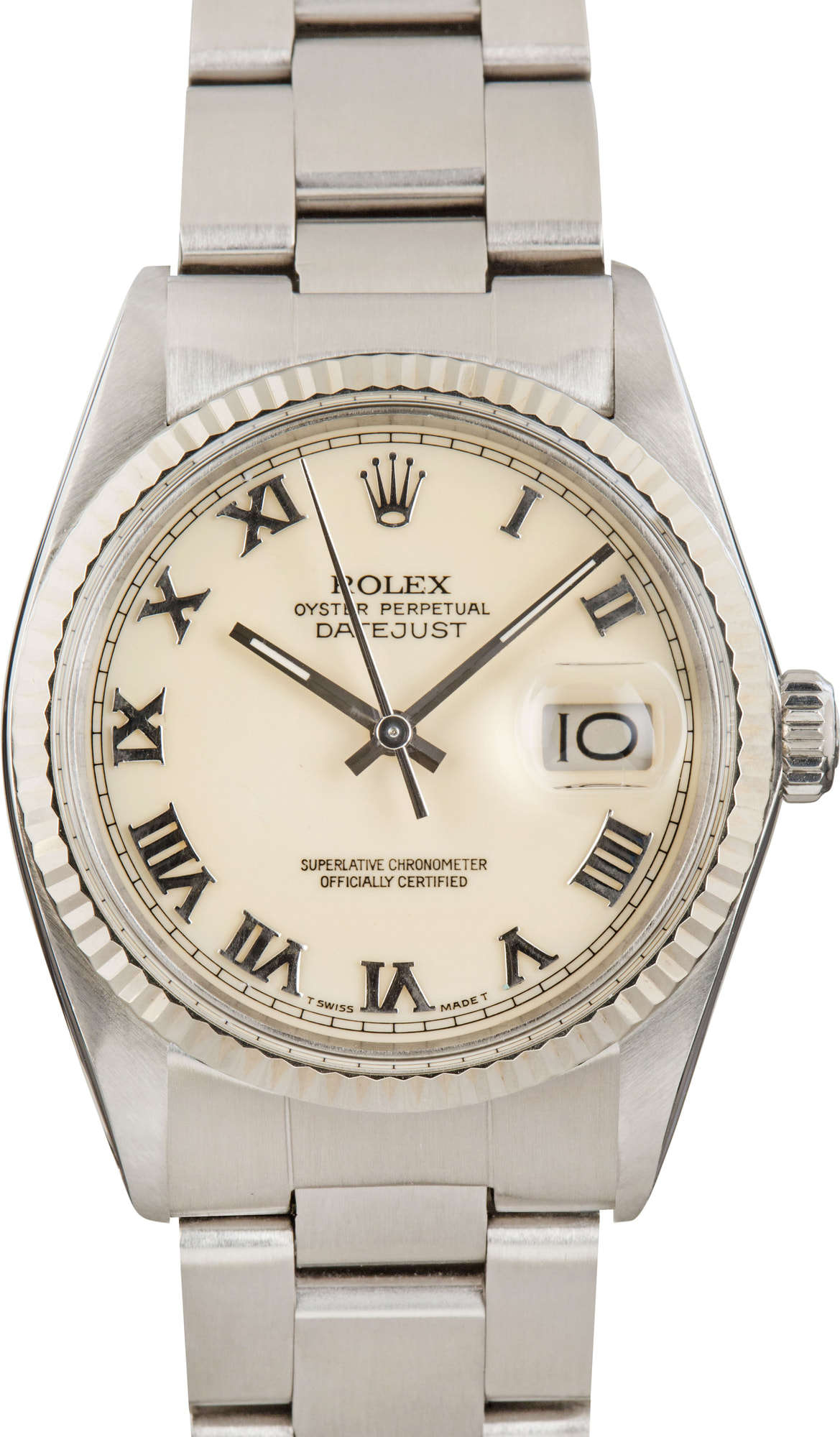 Rolex Datejust 36 Ref 16014 Ivory Roman Dial