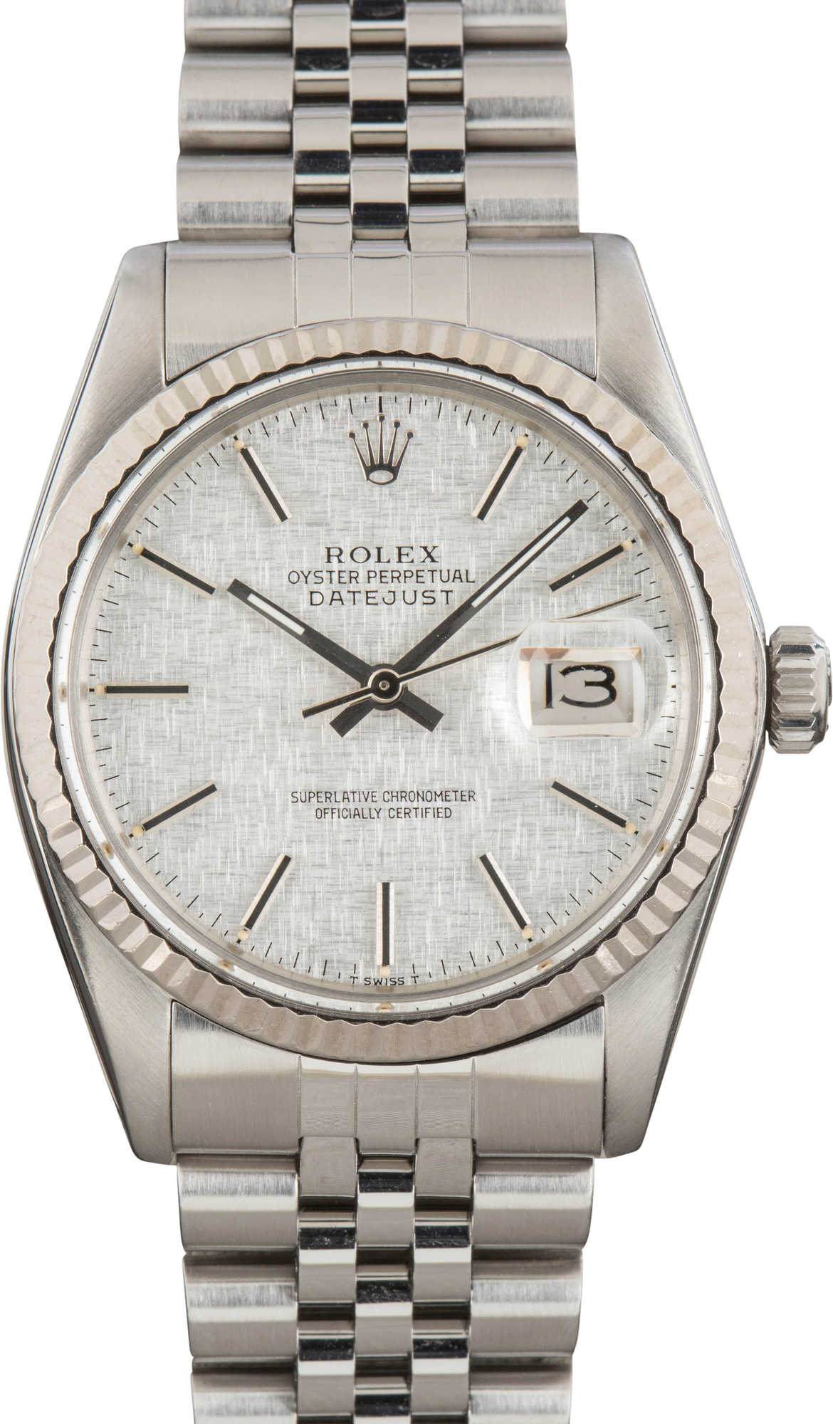 Rolex Datejust 36 16014 Silver Linen Dial