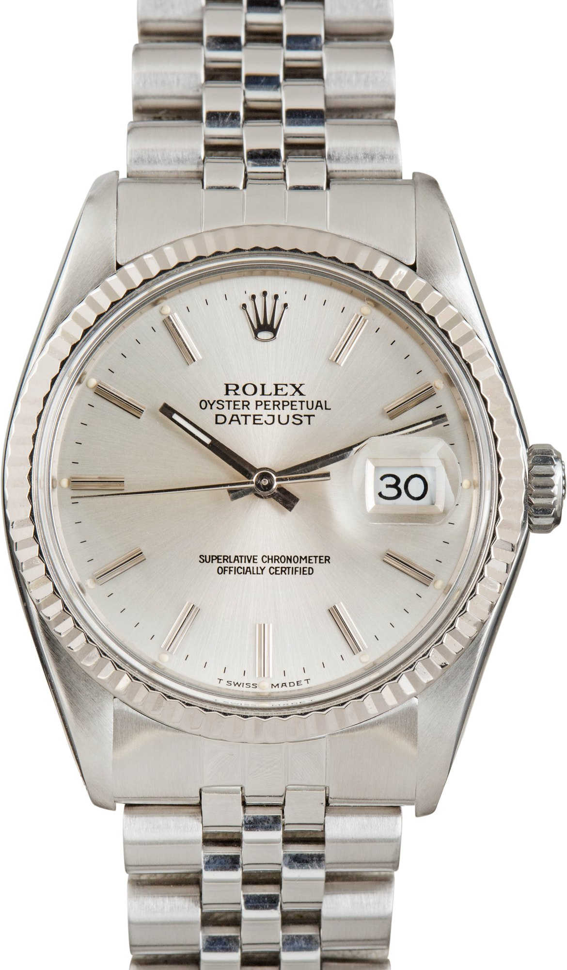 Rolex Datejust 16014 Silver Index Dial