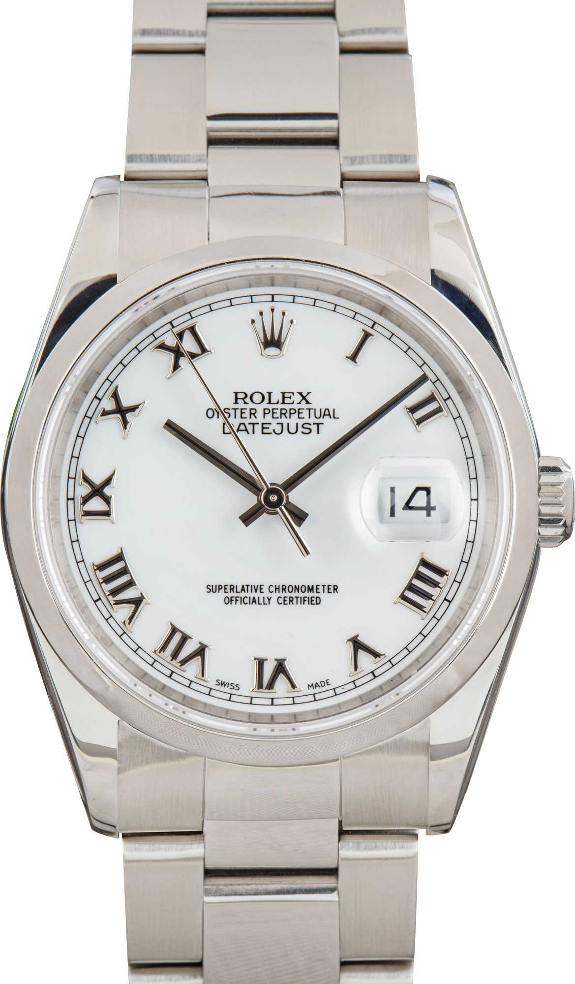 Rolex Datejust 36 16200 White Roman Dial
