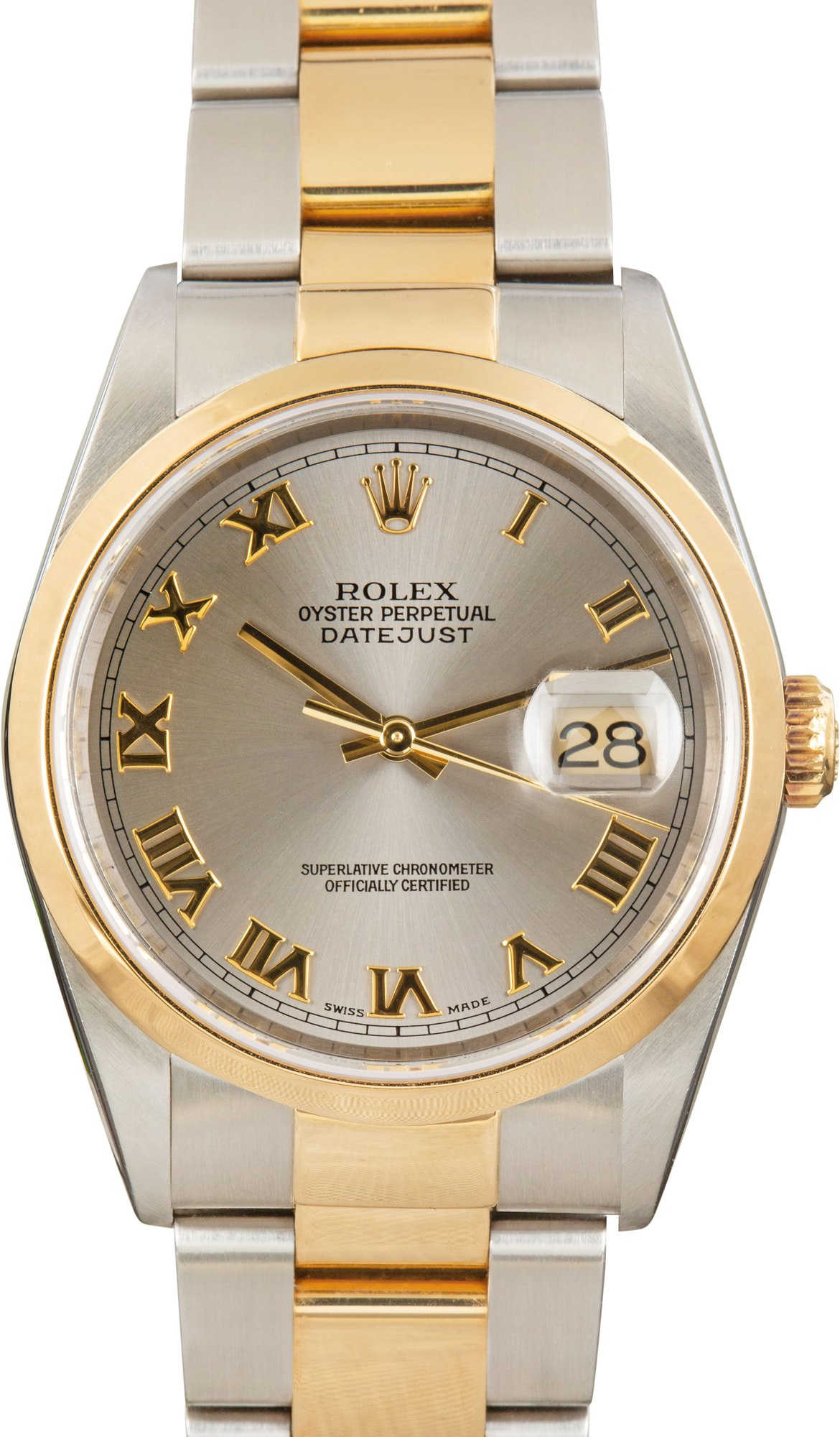 Pre-owned Rolex Datejust 16203 Slate Roman Dial