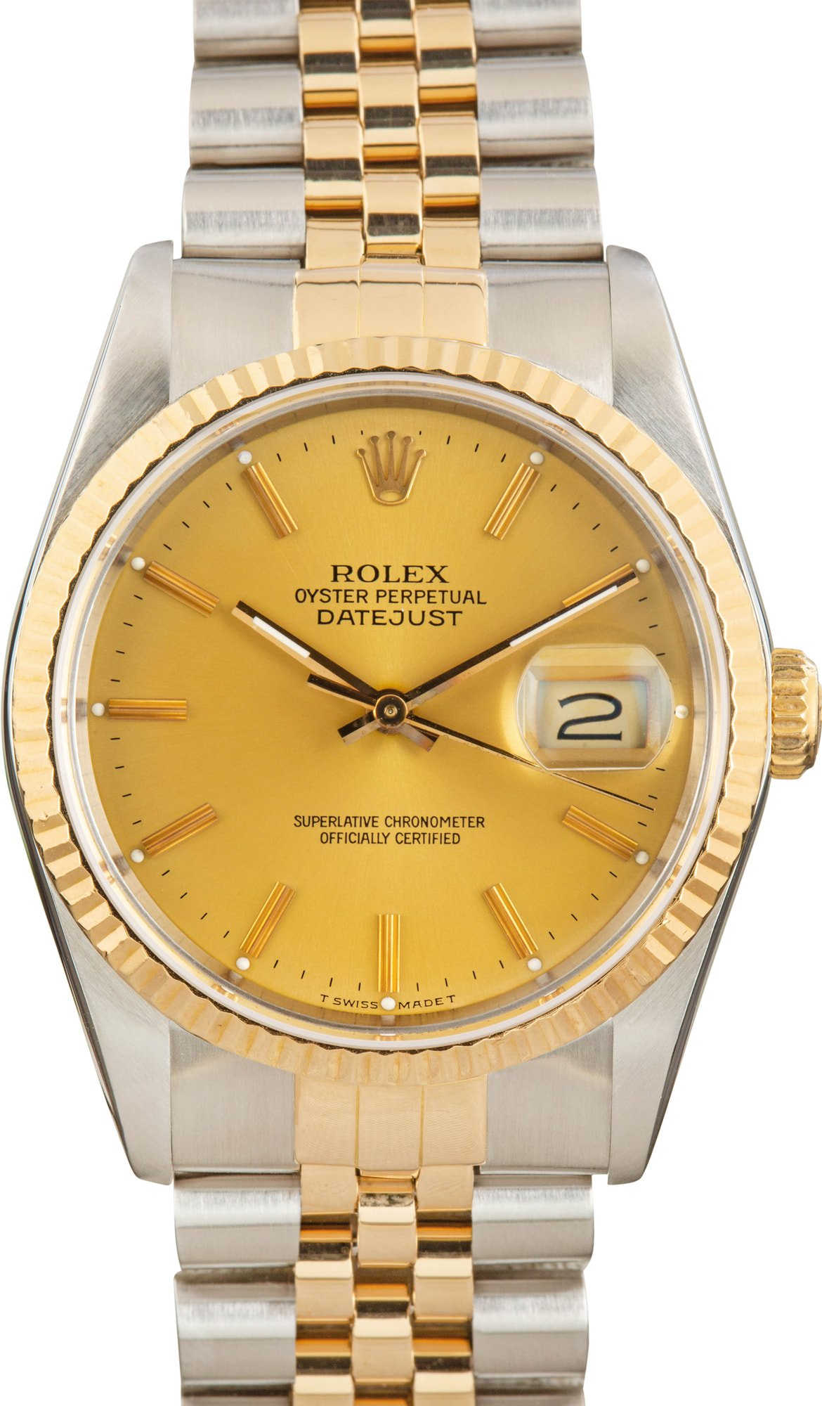 Rolex Datejust 36 Ref 16233 Champagne Index Dial