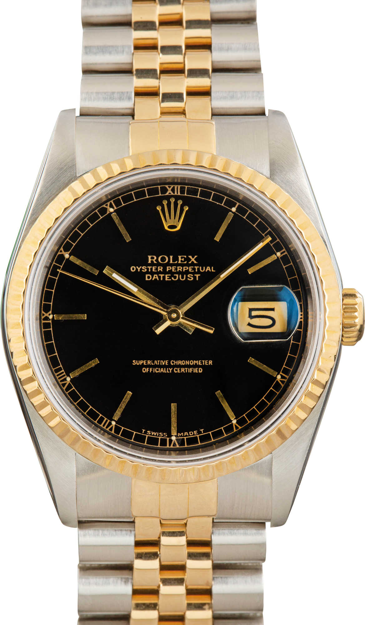 Rolex Datejust 36 Black Dial 16233 Two Tone