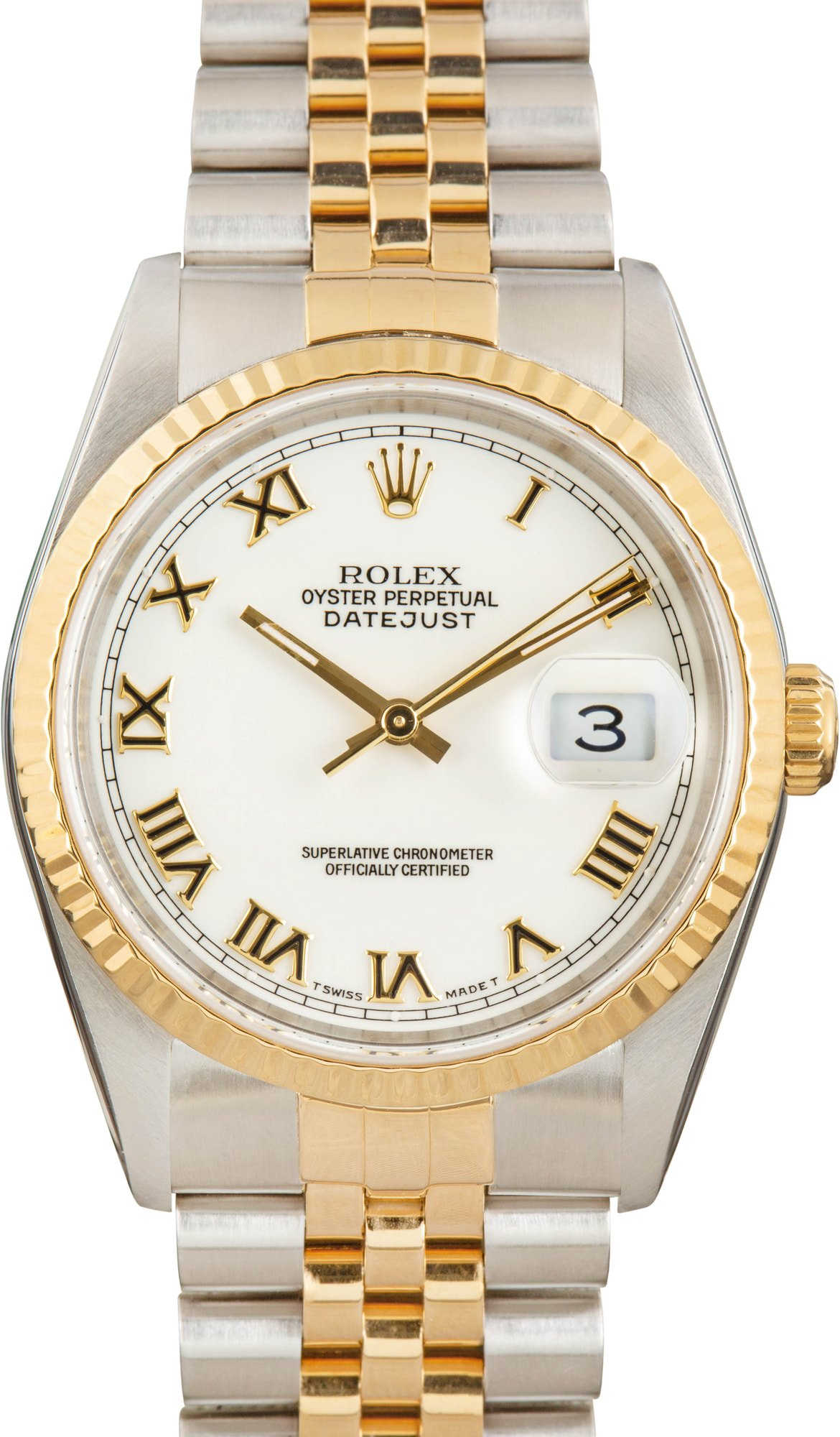 Rolex Datejust 36 16233 White Roman Dial