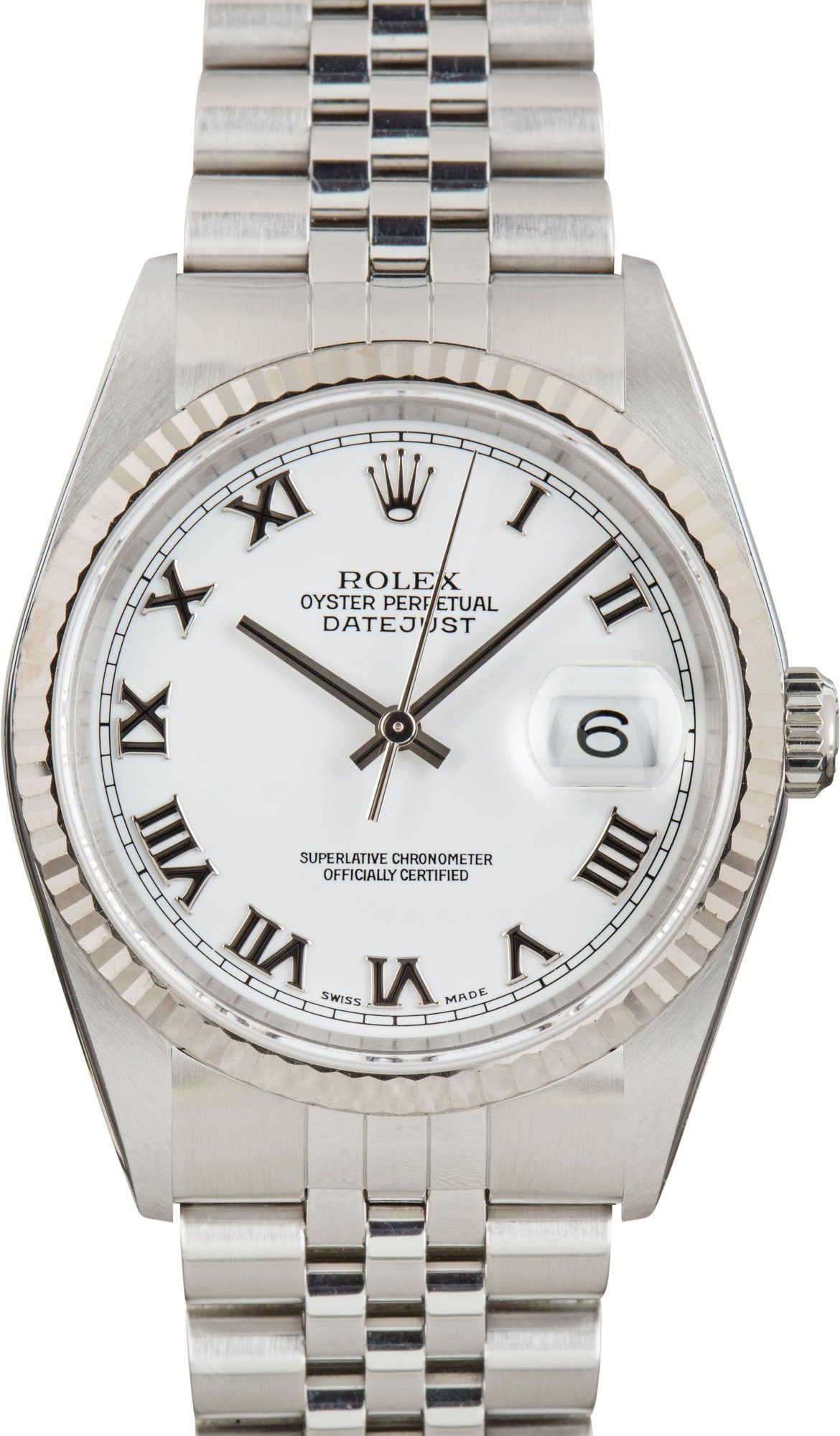 Pre Owned Rolex Datejust 16234 White Roman Dial