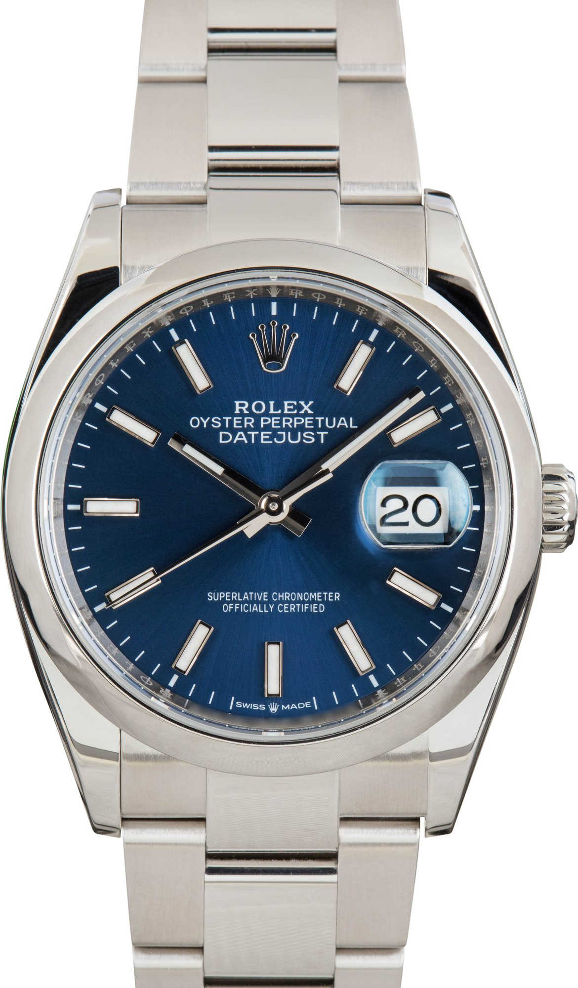 Pre-owned Rolex Datejust Ref 126200 Blue Dial