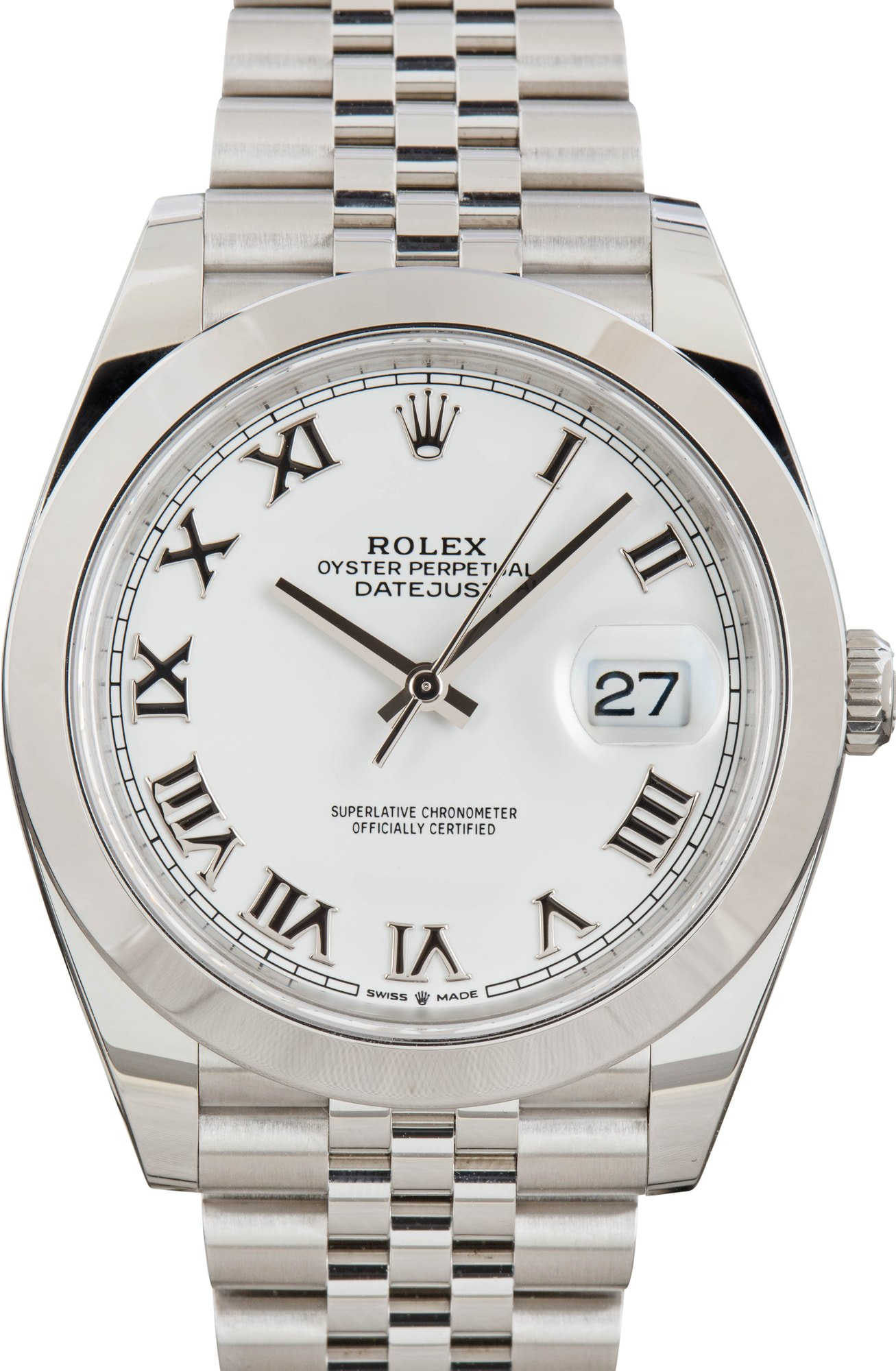Rolex Datejust 41 Ref 126300 White Roman Dial