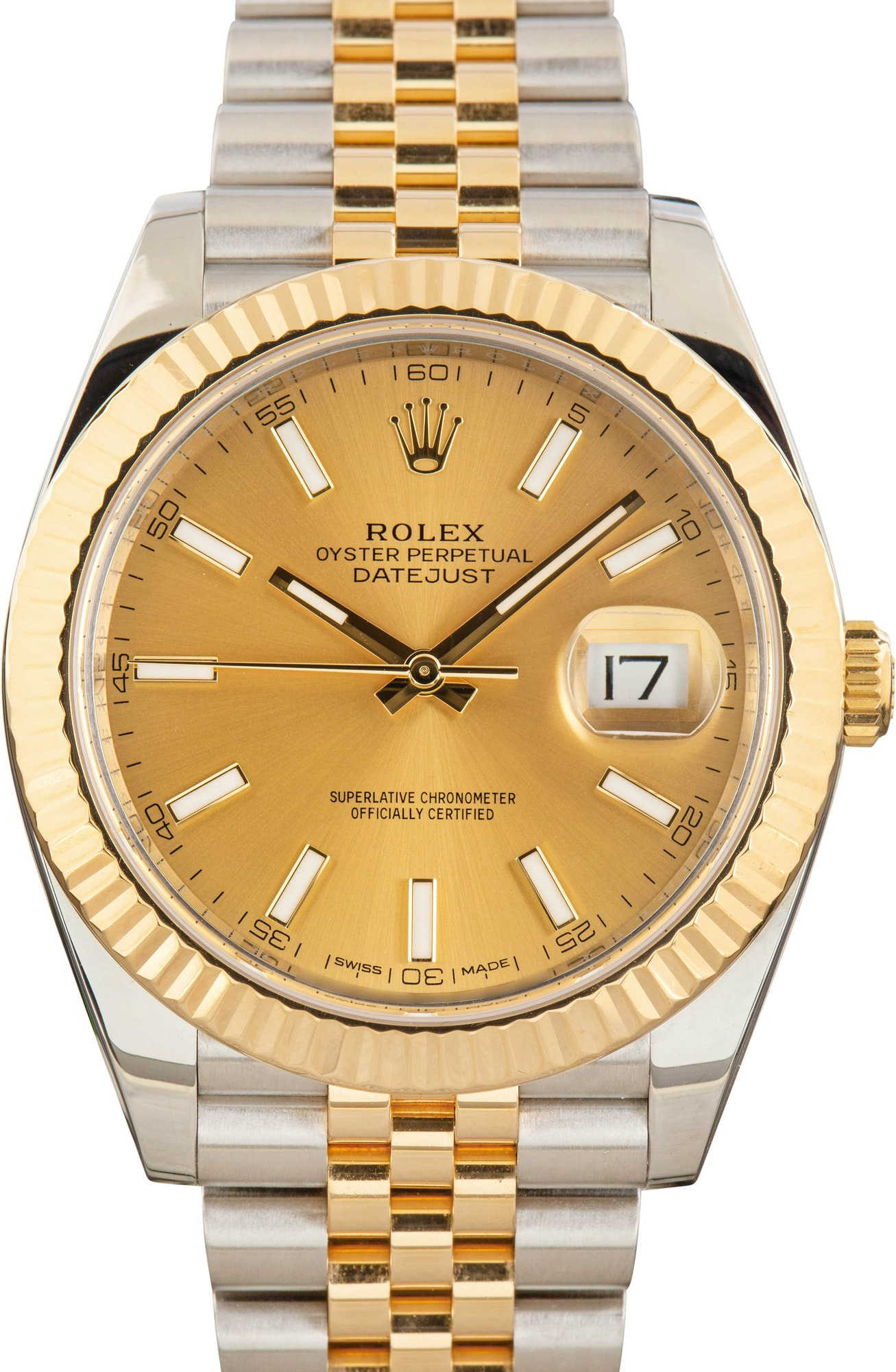 Men's Rolex Datejust 41 Ref 126333 Champagne Index Dial