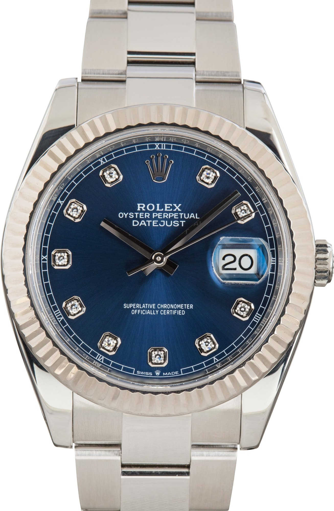 Mens Rolex Datejust 41 Ref 126334 Blue Diamond Dial