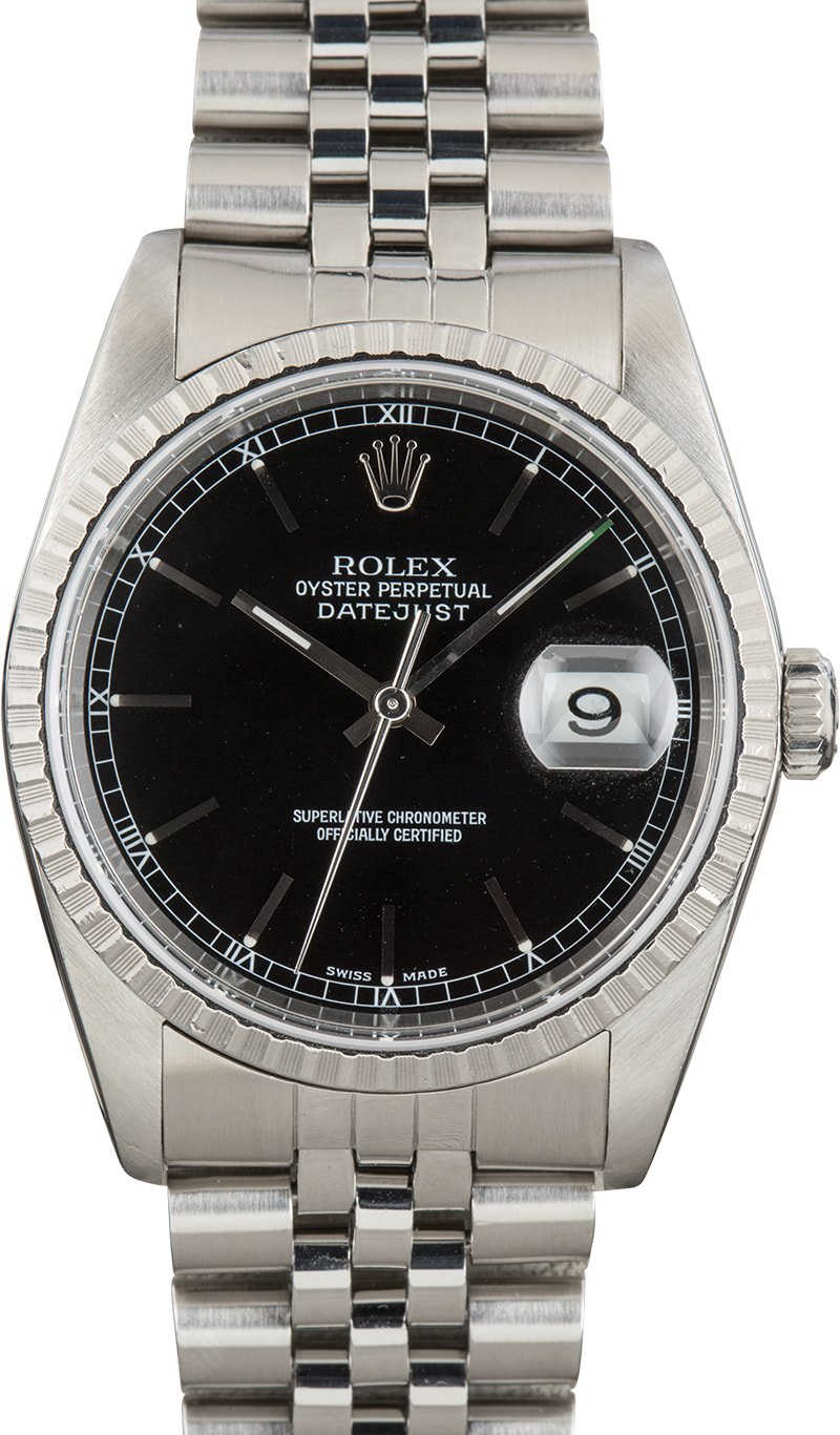ROLEX Datejust ブラックダイヤル　 正規店OH済 Pre Owned Rolex Oyster Perpetual Datejust with Black Diamond