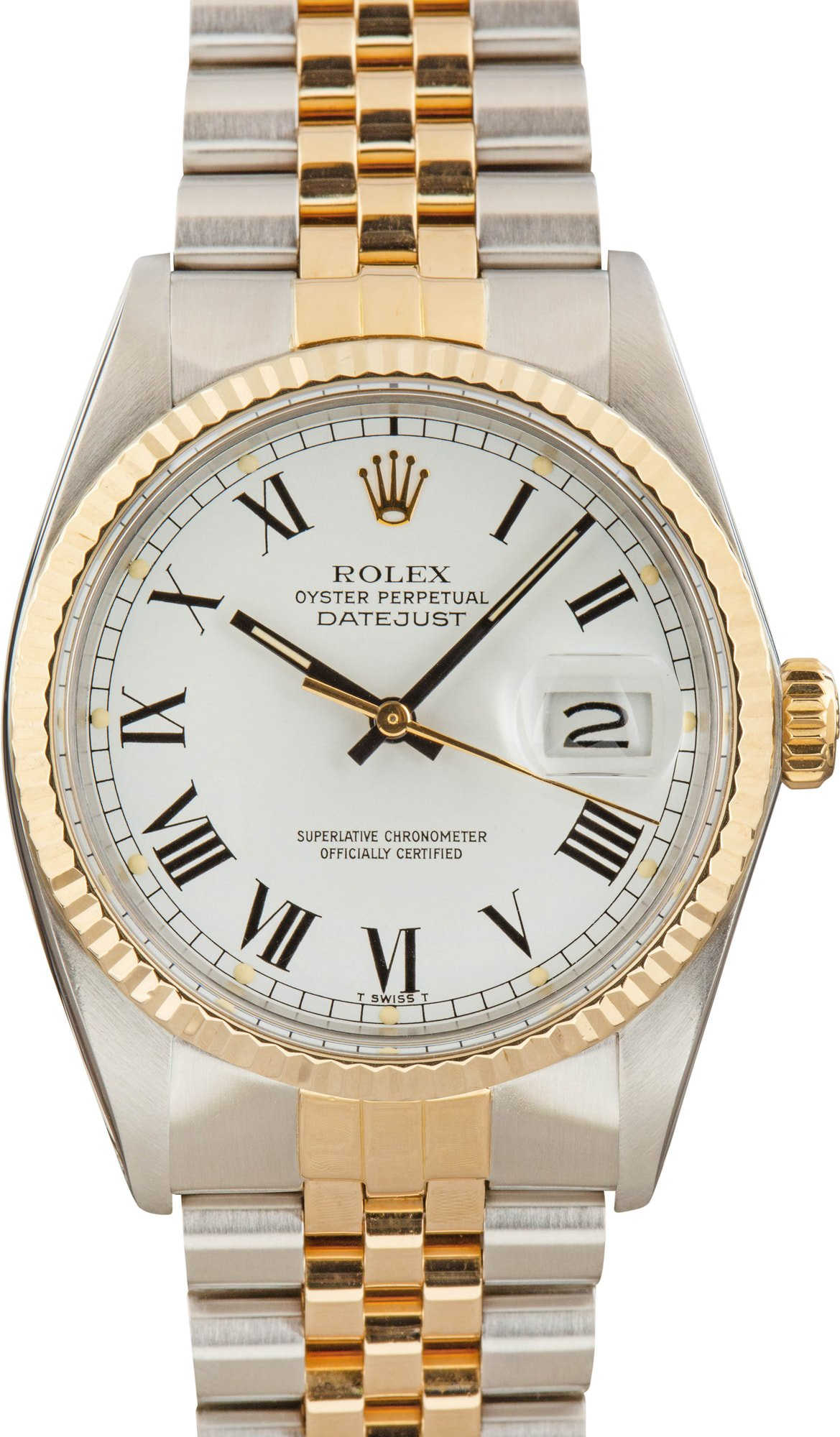 Rolex Datejust 36 Ref 16013 White Buckley Dial