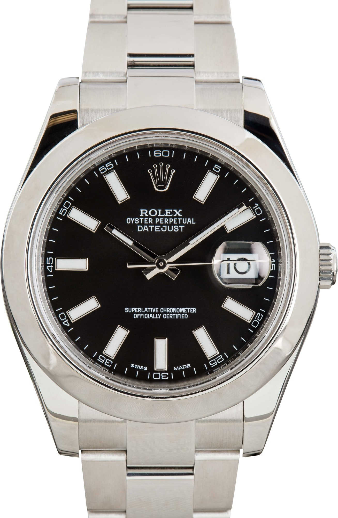 Pre-Owned Rolex Datejust II 116300 Black Dial