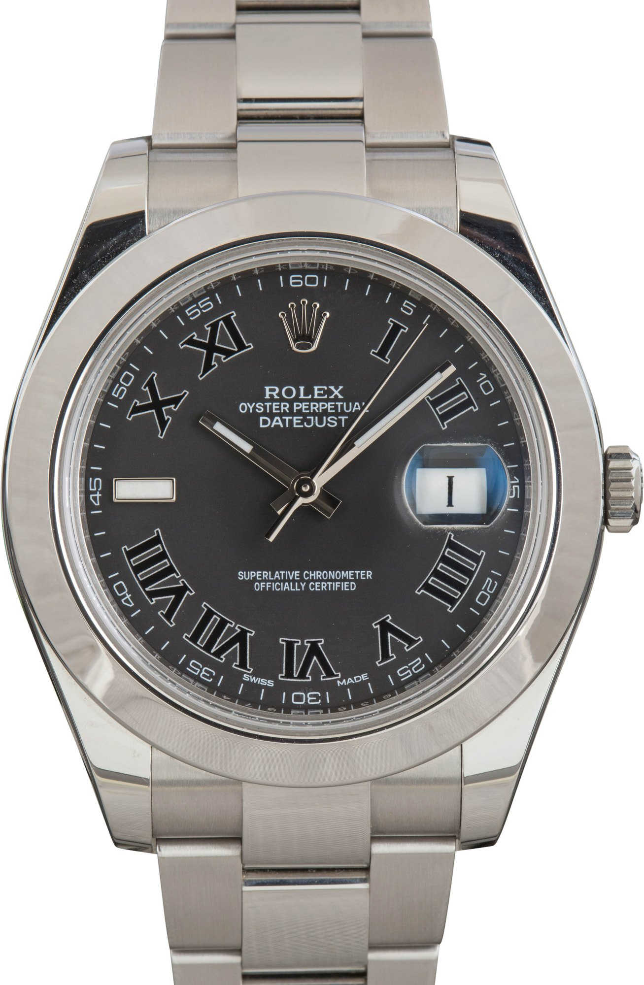 Men's Rolex Datejust II Ref 116300 Black Roman Dial