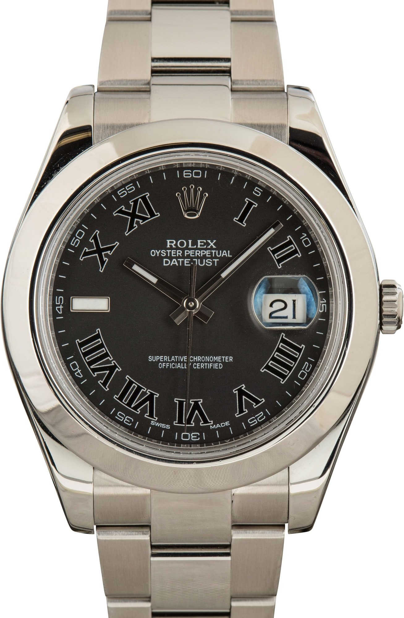 Rolex Datejust II 116300 Black Roman Dial