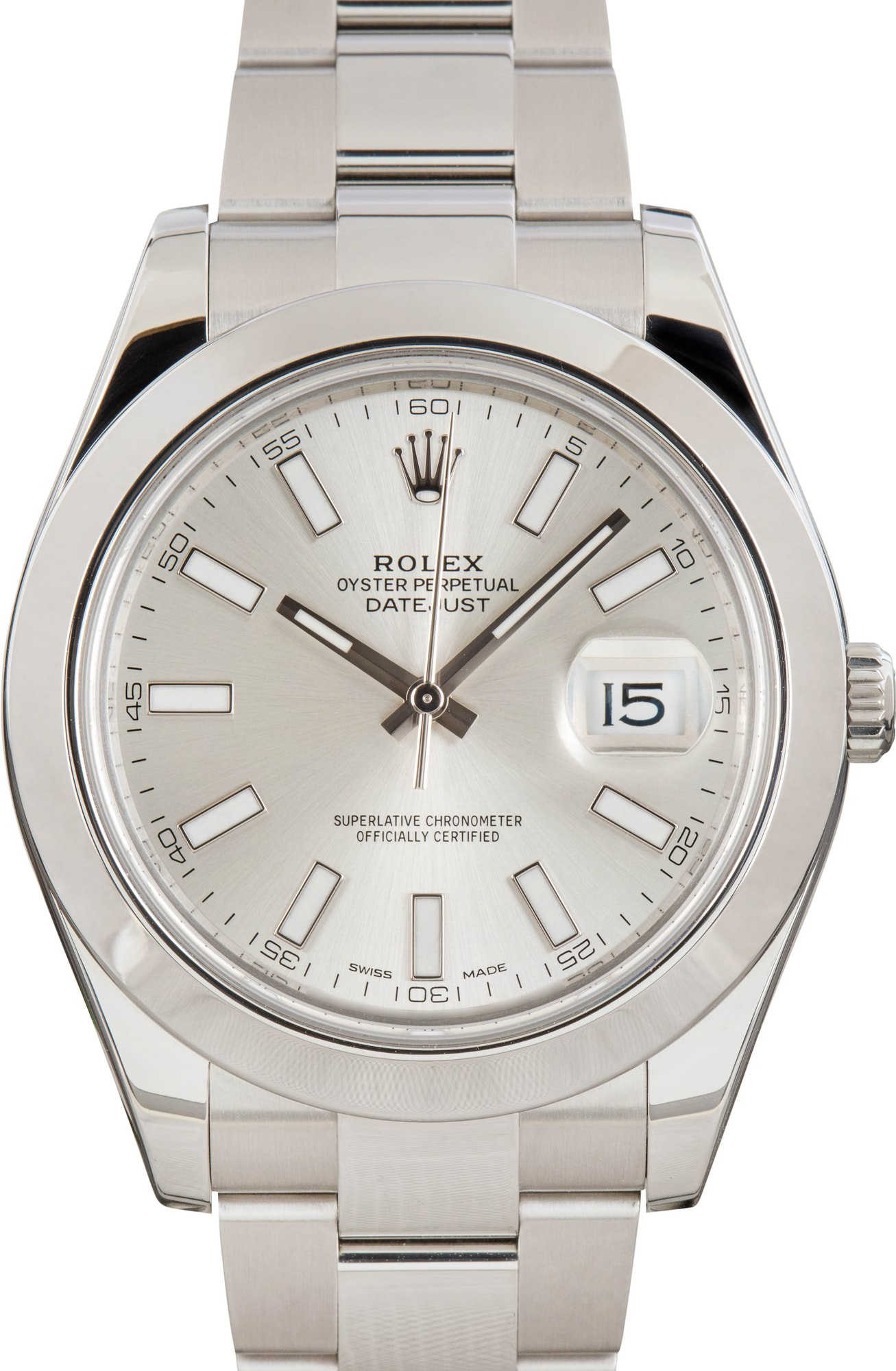 Rolex Datejust II 116300 Silver Superluminova Dial