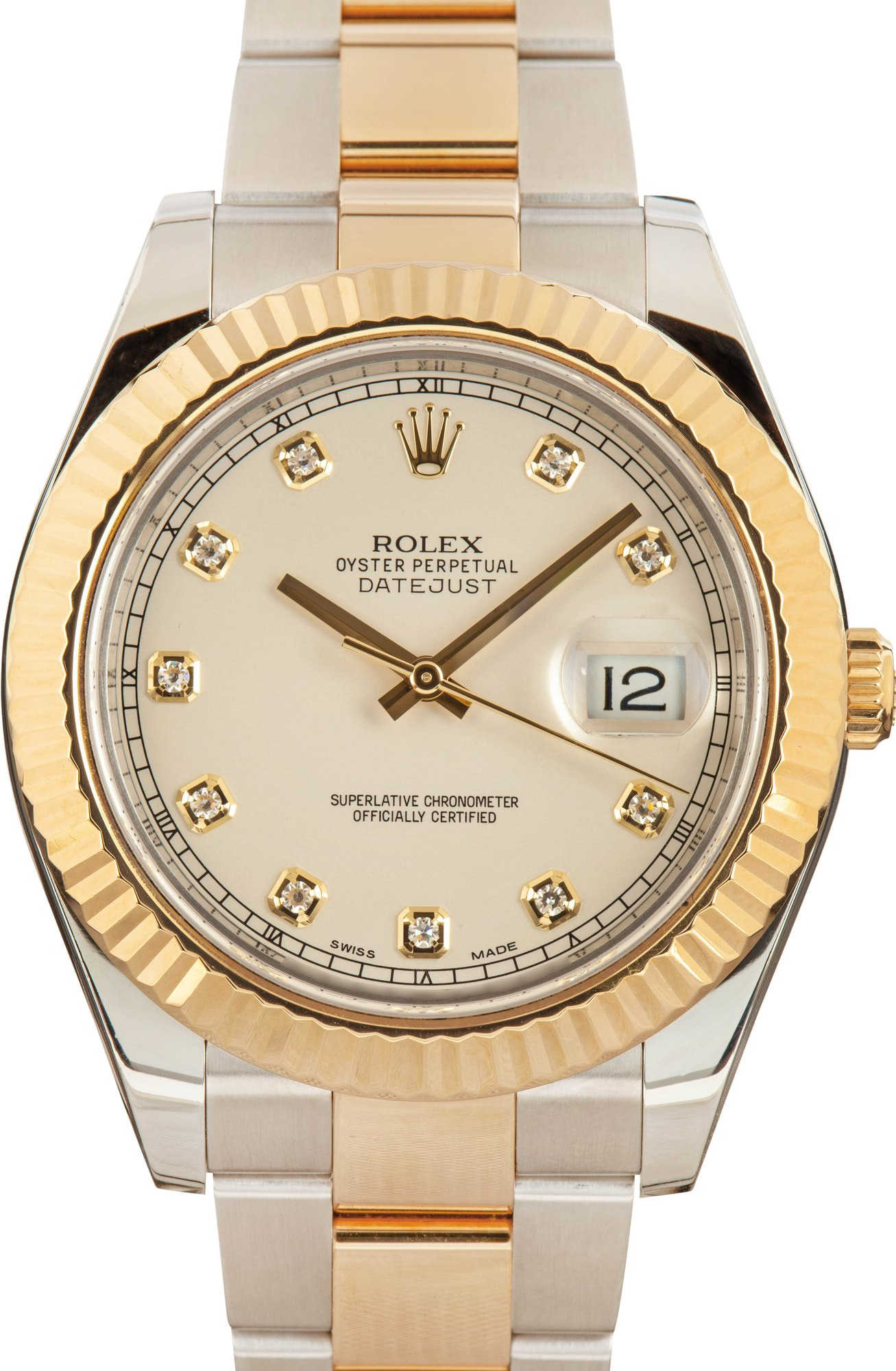 Pre-owned Rolex Datejust II Ref 116333 Ivory Diamond Dial