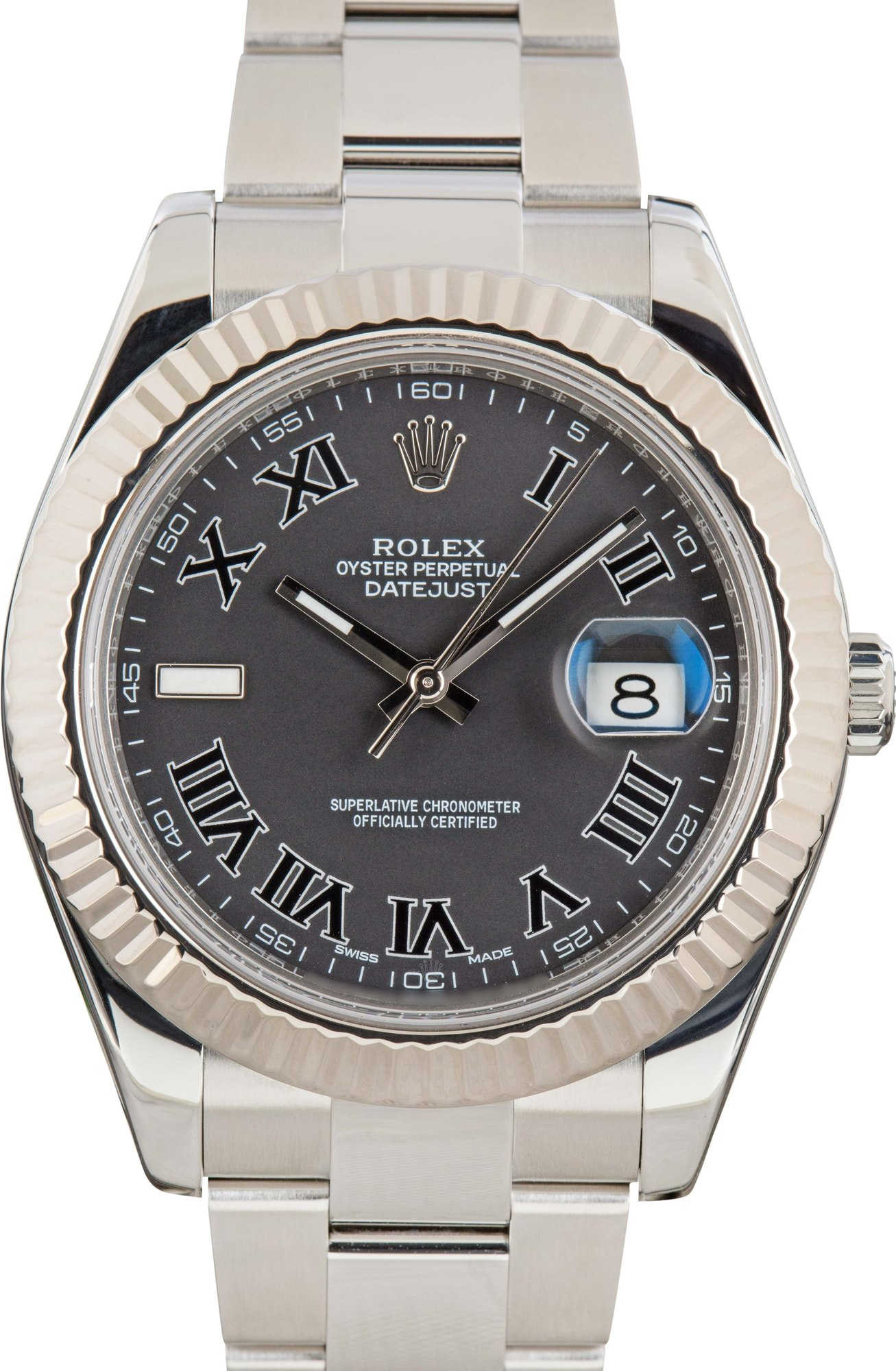174318 Rolex Datejust II Ref 116334 Black Roman Dial