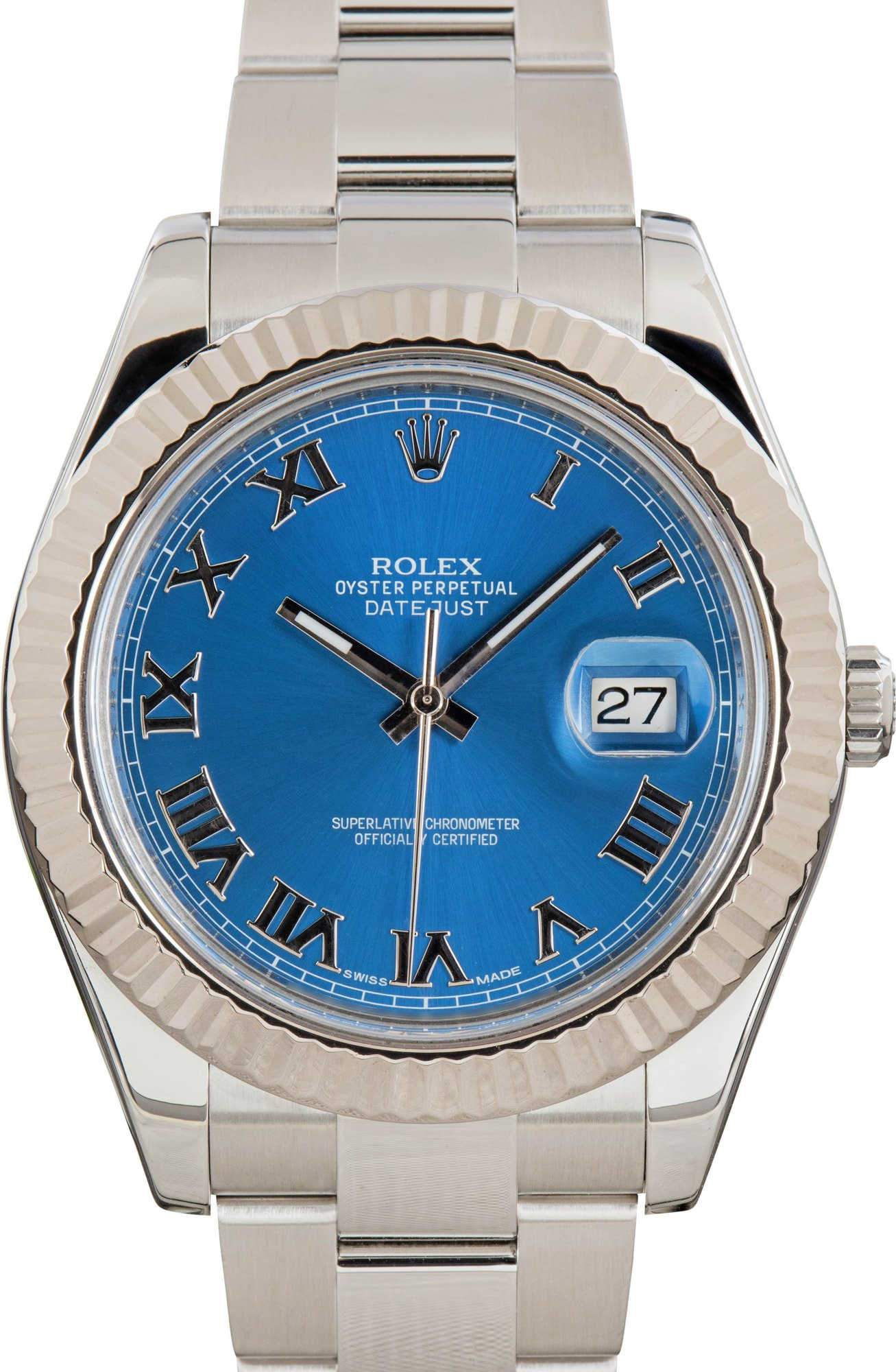 Used Rolex Datejust II Ref 116334 Blue Roman Dial
