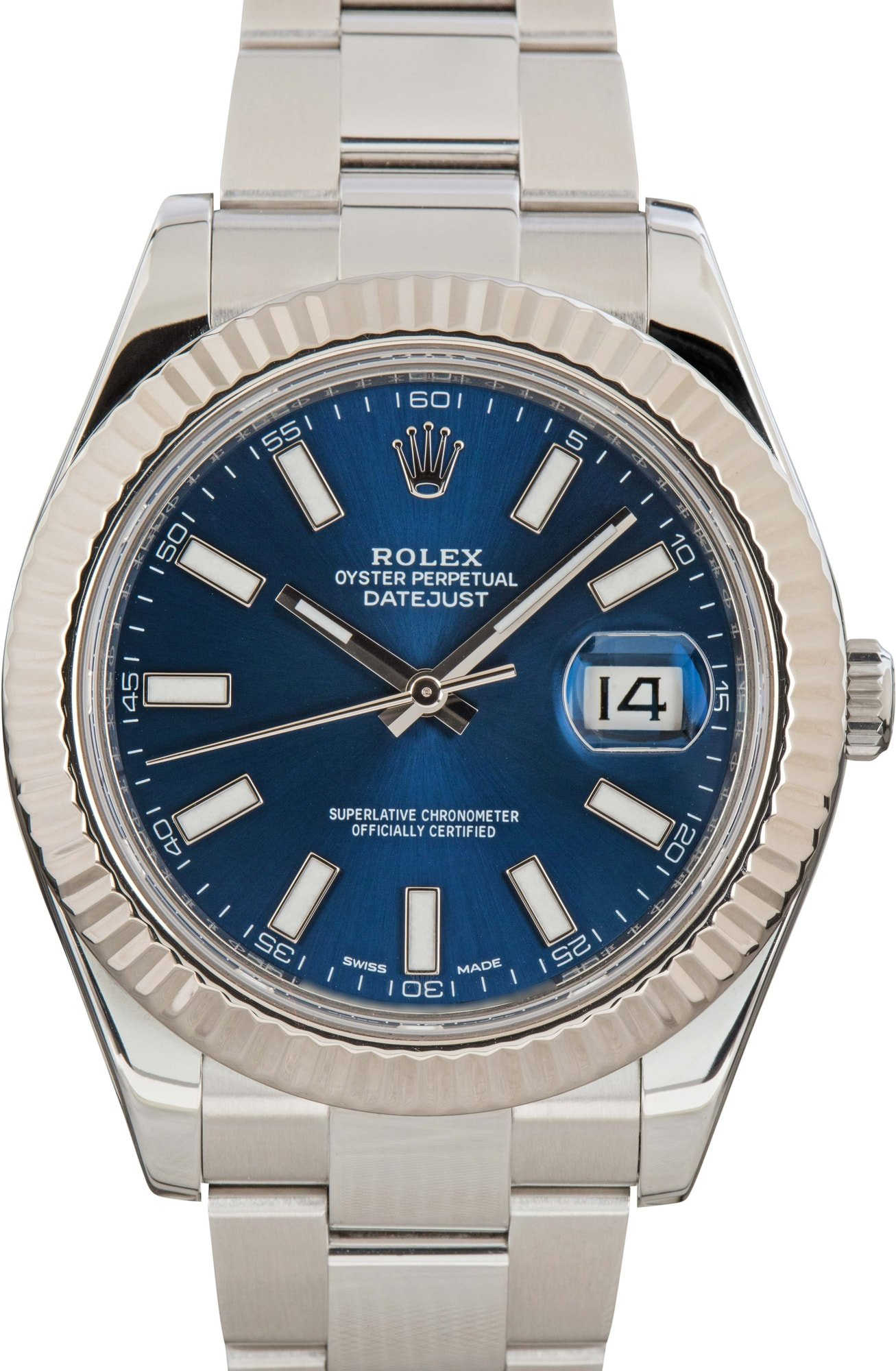 Pre-Owned Rolex Datejust II Ref 116334 Blue Index Dial