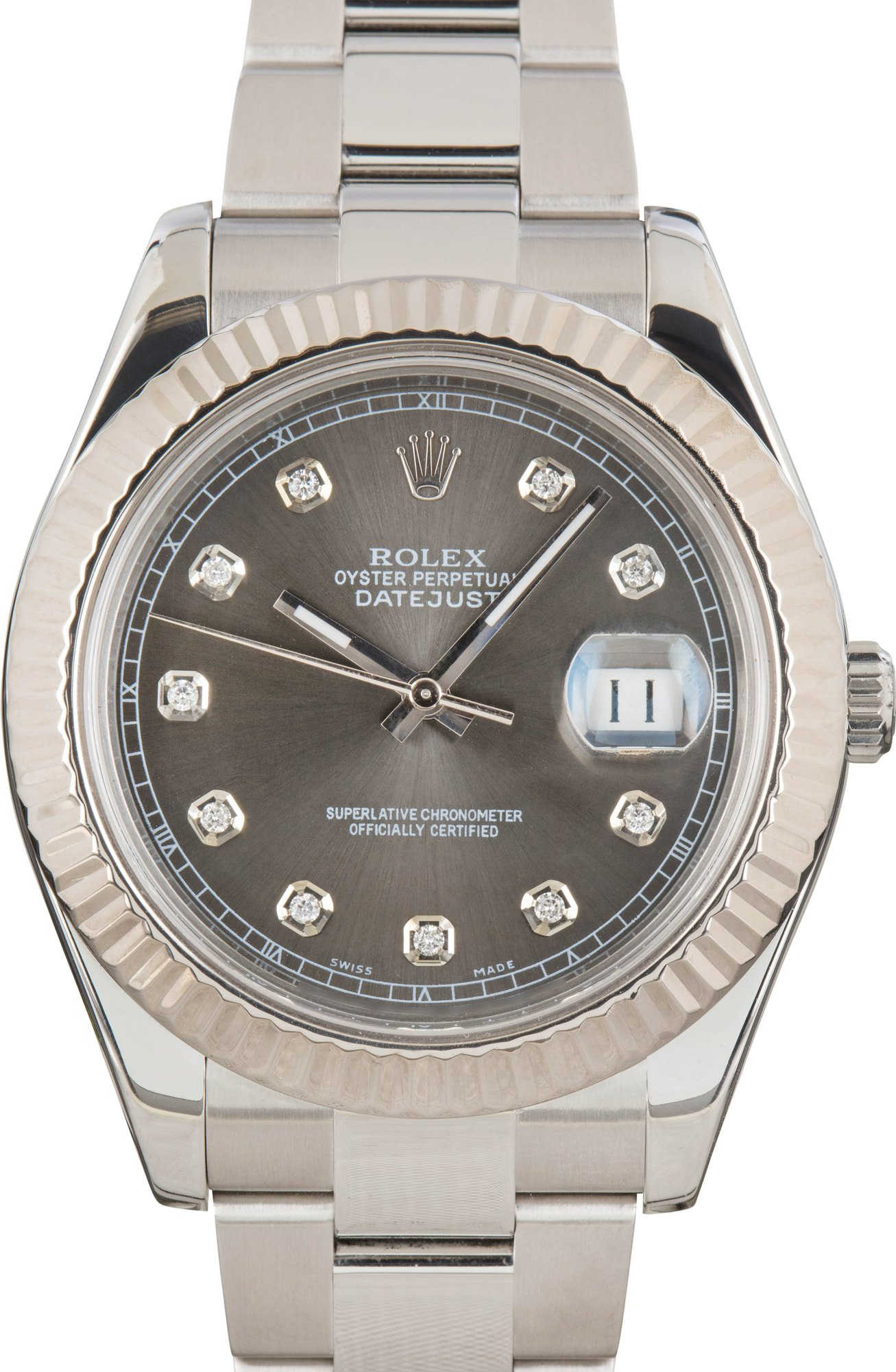 Pre-owned Rolex Datejust II 116334 Diamond Dial