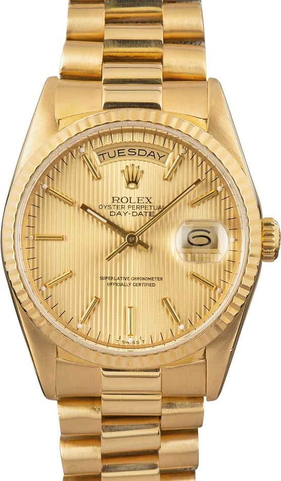 Rolex President 18238 Champagne Tapestry Dial