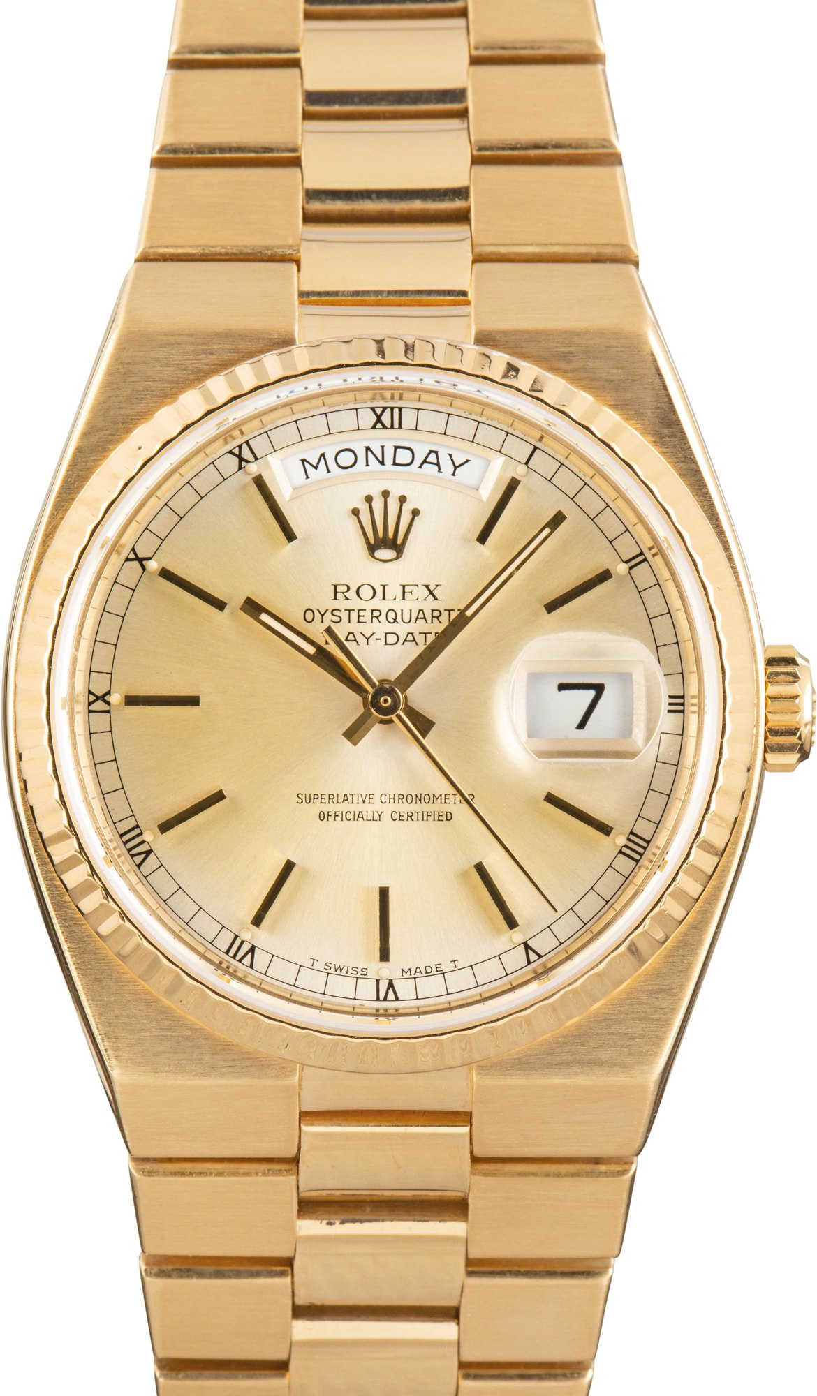 Used Rolex Day-Date OysterQuartz 19018 Yellow Gold
